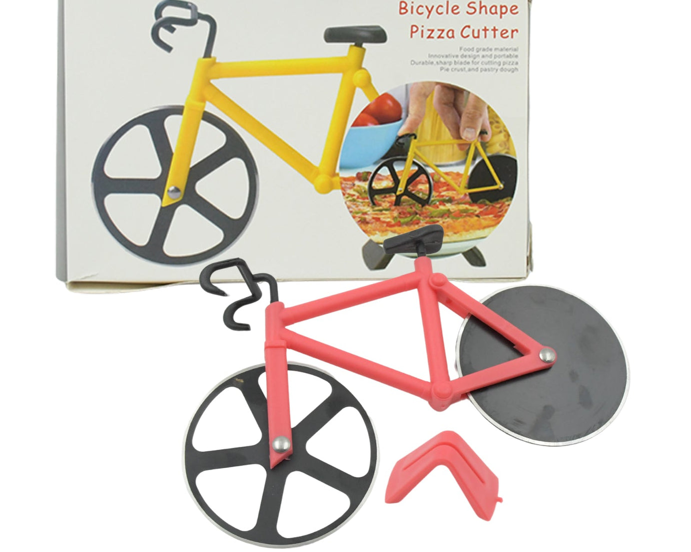 Stainless steel Bicycle shape Unbreakable Handle Pizza cutter | Pastry Cutter | Pizza Slicer with Grip on Handle and Stainless Steel Blade (1 Pc)