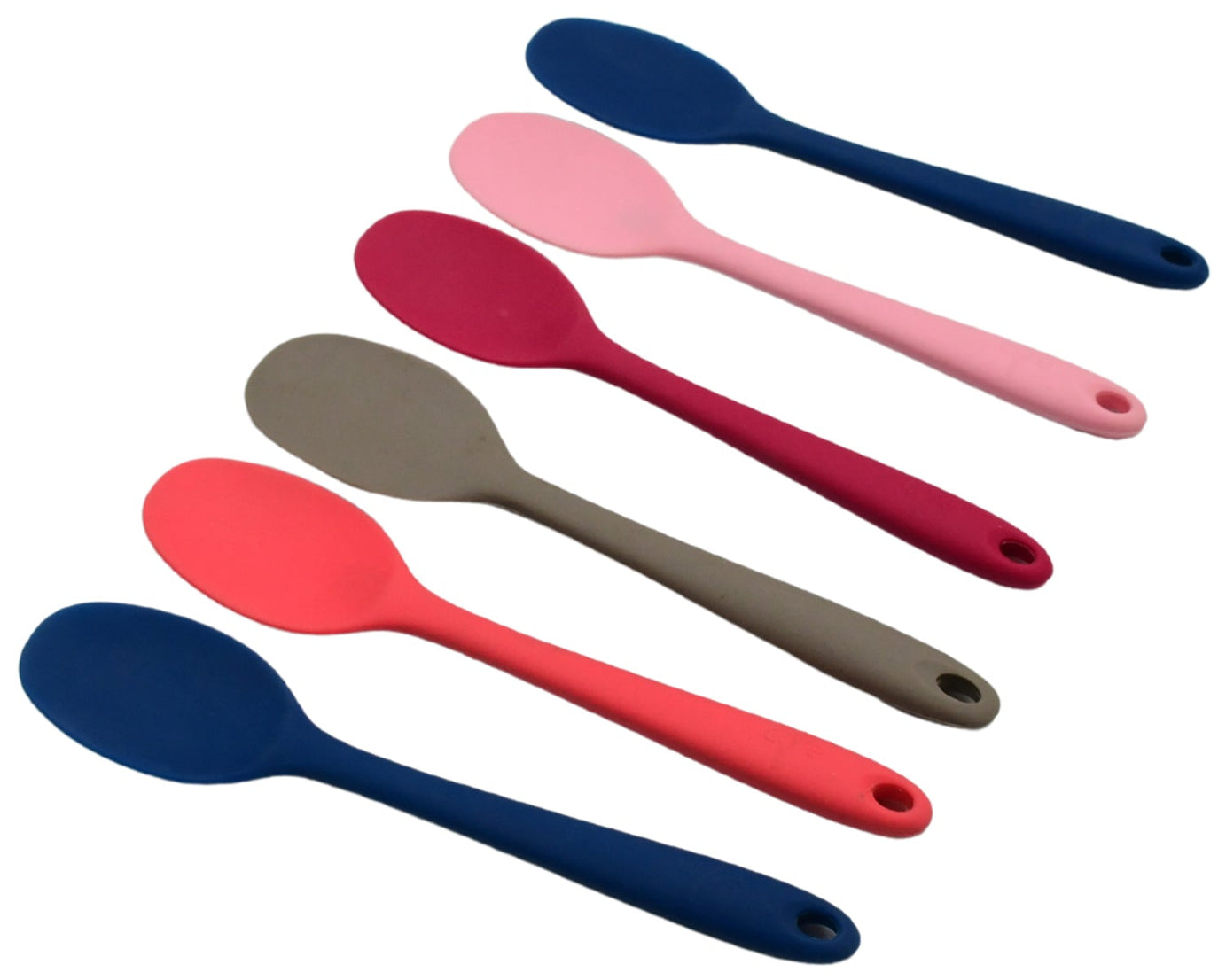 Multipurpose Silicone Spoon, Silicone Basting Spoon Non-Stick Kitchen Utensils Household Gadgets Heat-Resistant Non Stick Spoons Kitchen Cookware Items For Cooking and Baking (6 Pcs Set)