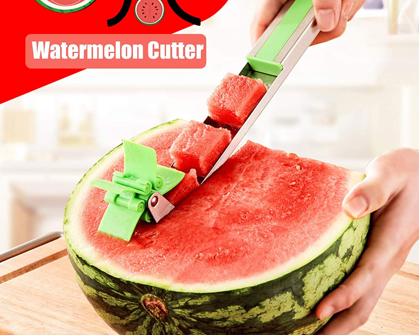 Stainless Steel Washable Watermelon Cutter Windmill Slicer Cutter Peeler for Home / Smart Kitchen Tool Easy to Use