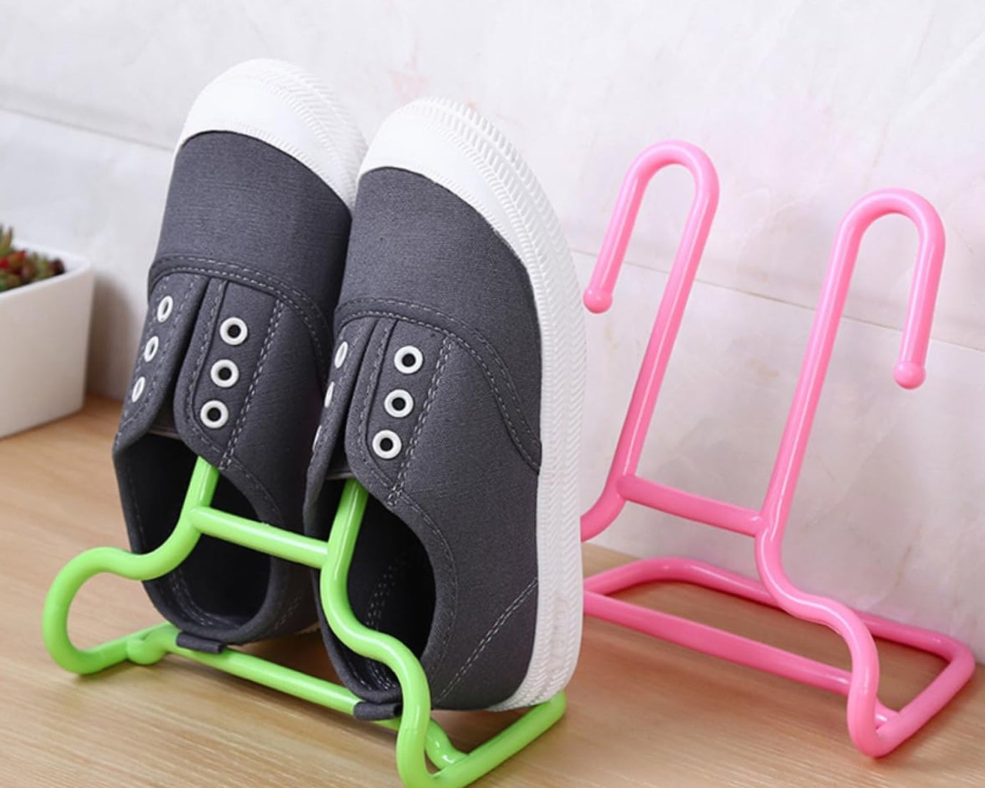 Multi-Function Shelf Drying Rack Shoe Rack Stand Hanger Shoes Hanging Storage Wardrobe Organizer Rack, Shoe Organizer Stand Closet Shoe Organizer Shoe Holder (2 Pc Set)