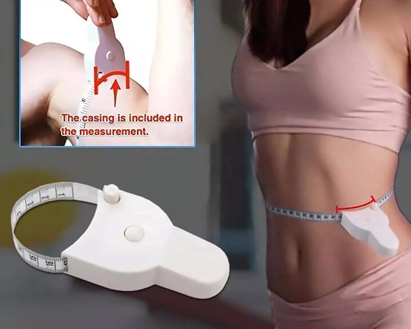 Fitness tape for measuring body dimensions and more.