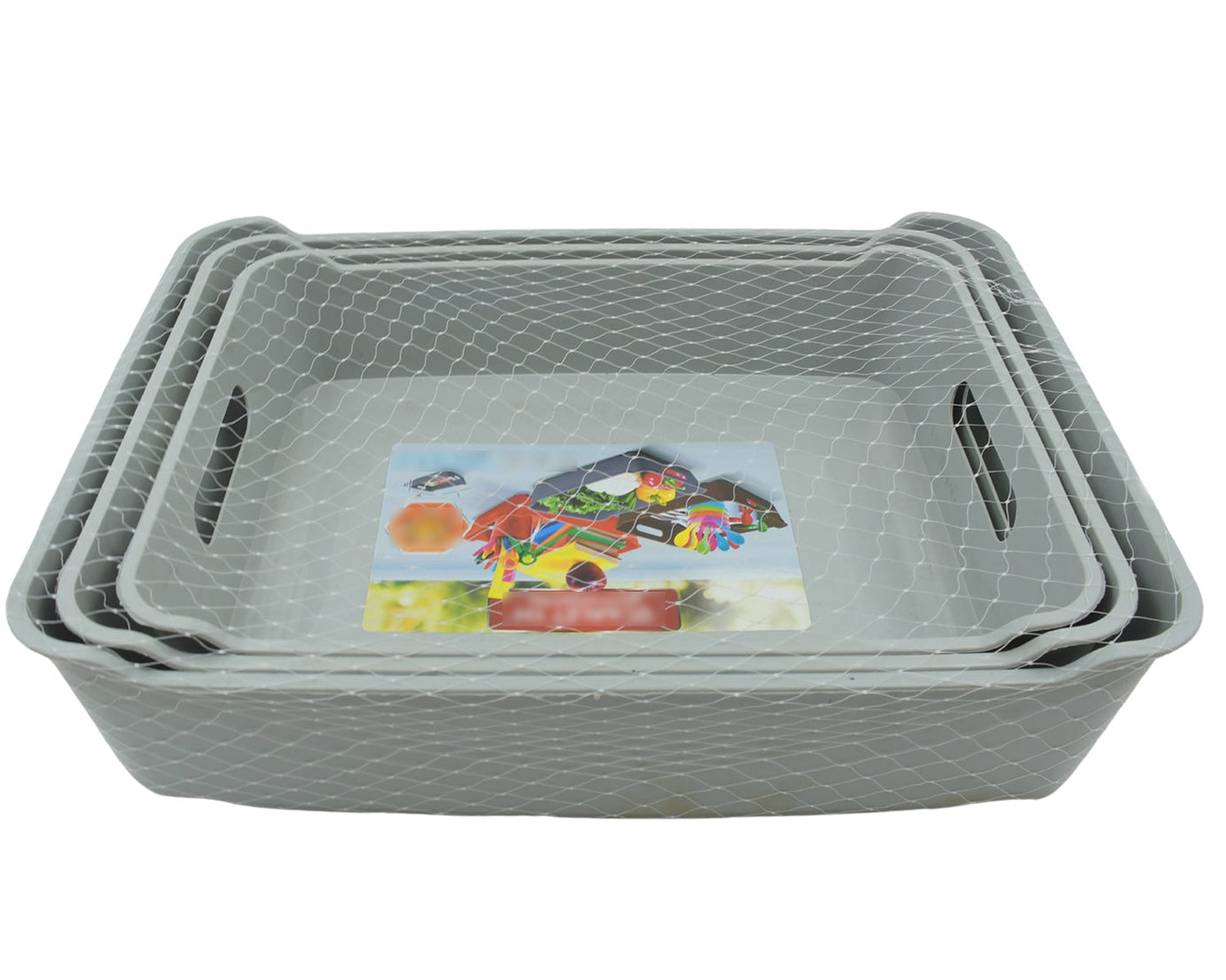 3645 Multipurpose Organising & Storage Plastic Tray,  Fruit & Vegetable/ Multi Purpose Tray, Organizer for Kitchen, Countertop, Cabinet, Bathroom Plastic Storage Basket For Store Fruits, Vegetables, Magazines, Cosmetics, Stationary Set of 3