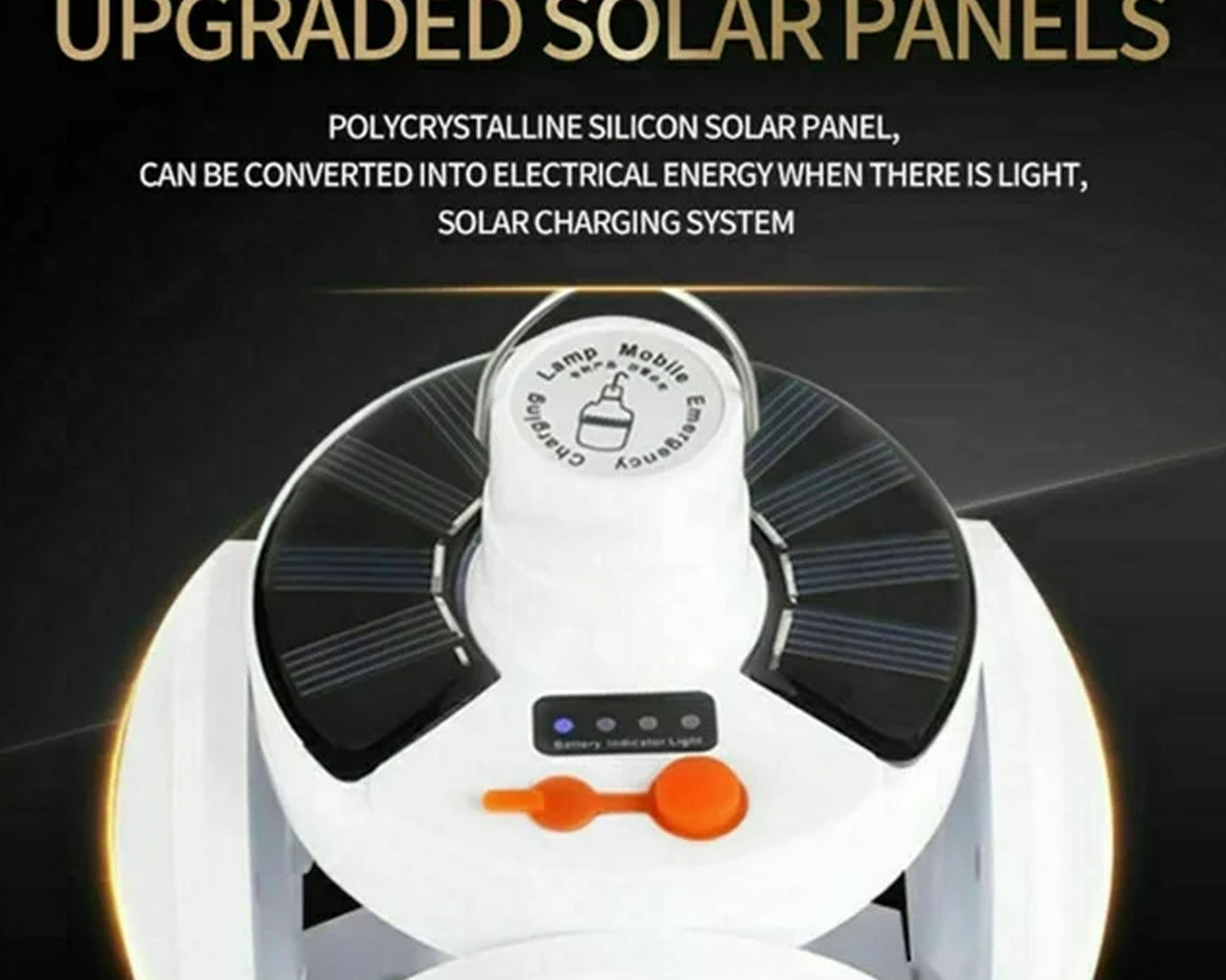 Solar Multi-Functional Emergency LED Light Bulb with USB Charging, LED camping lamp, camping lamp, USB rechargeable, 5 brightness light modes, foldable camping light, SOS IP65 waterproof camping light, blackout emergency equipment, camping gadgets