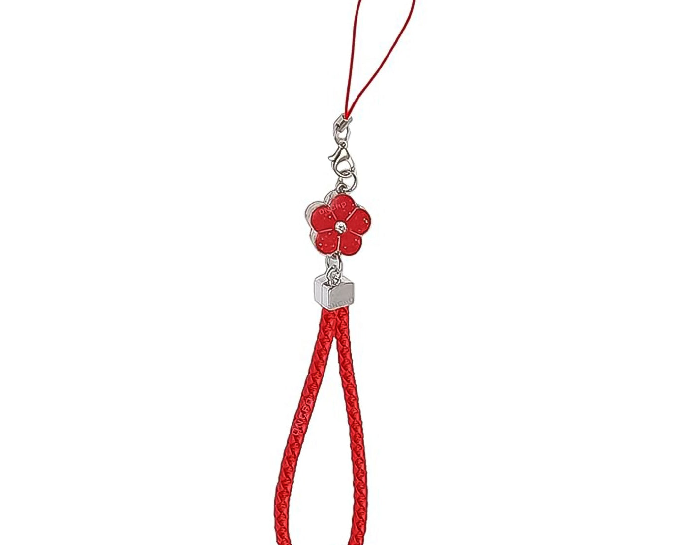 Flower Shape metal alloy pendant Nylon Braided leather hand strap lanyard phone (1 Pc / Multicolor)