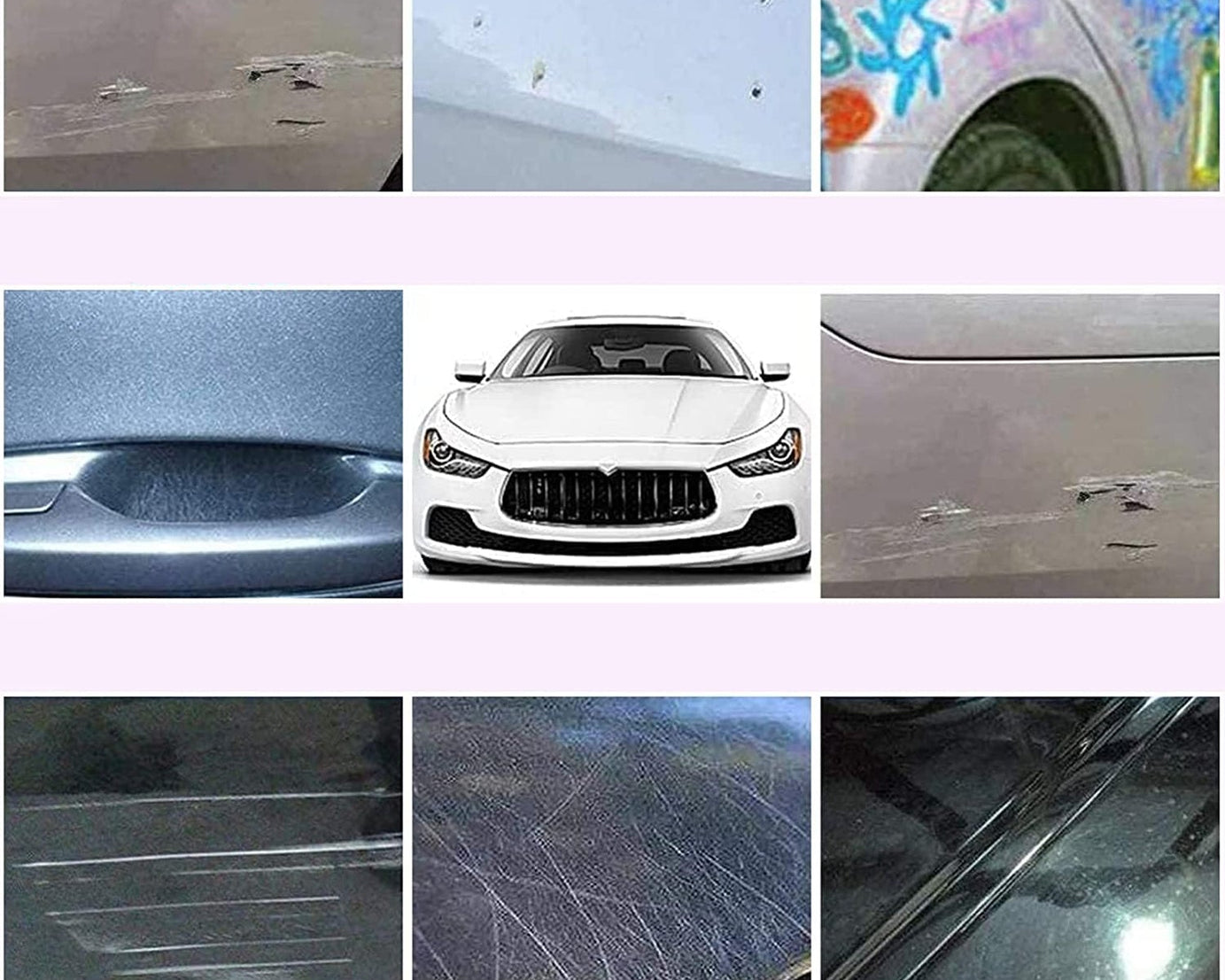 Nano Magic Car Scratch Remover Cloth, Multipurpose Scratch Repair Cloth, Cloth for Car Paint Scratch Repair, Easy to Repair Slight Scratches on the Surface Polishing Repeatable Use for All Kinds of Car (45 ML Repair Solution, 2 Gloves, 2 nano Cloth)