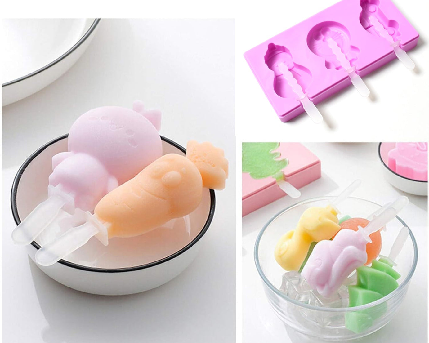 Silicone Popsicle Molds, Reusable Ice Cream Molds With Sticks And Lids. A Must-Have Popsicle Mold For Summer.