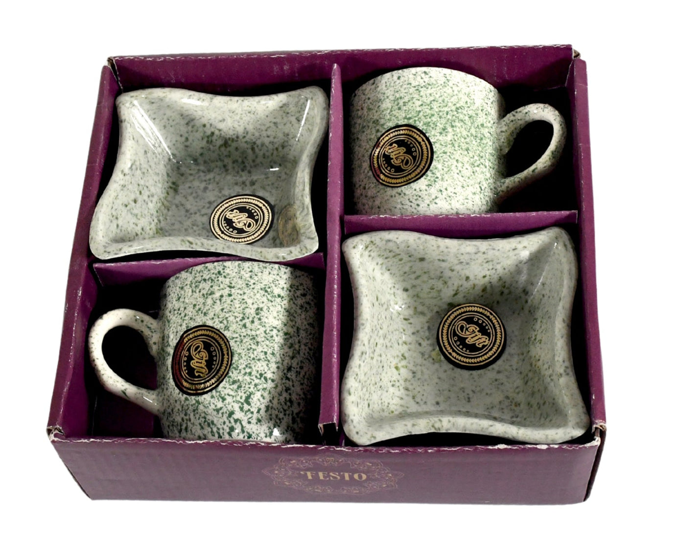 Ceramic Tea / cups / Mug Set Including Snacks / Serving Bowl Milk Cup, Coffee Cup, Tea Cup, Breakfast Cup, Drinking Mug or Outdoor for Household, Gift for Birthday, Wedding Party (4 Pcs set)