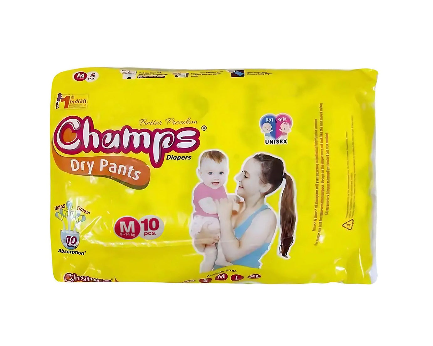 Travel Must-Have: Champs Medium Diaper Pants (10 Pcs) - Leakproof