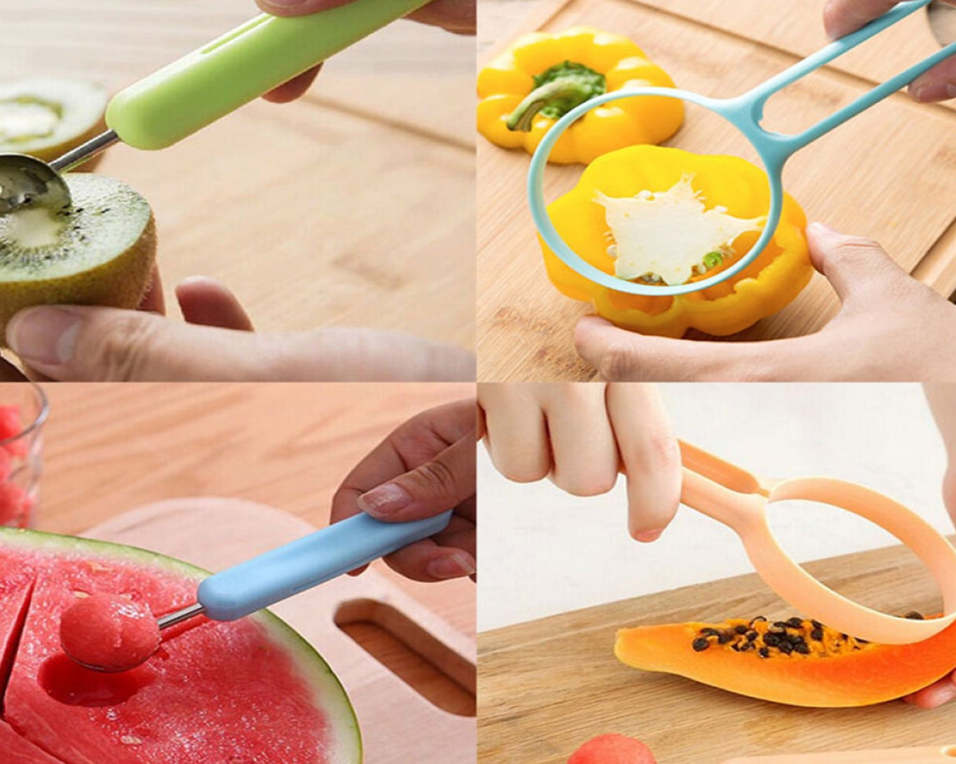 2 in 1 Kitchen Tool - Soft Fruit Peeler and Baller - Avocado, Papaya, Watermelon, Honey Dew - Kitchen Gadget Tool (1 Pc)