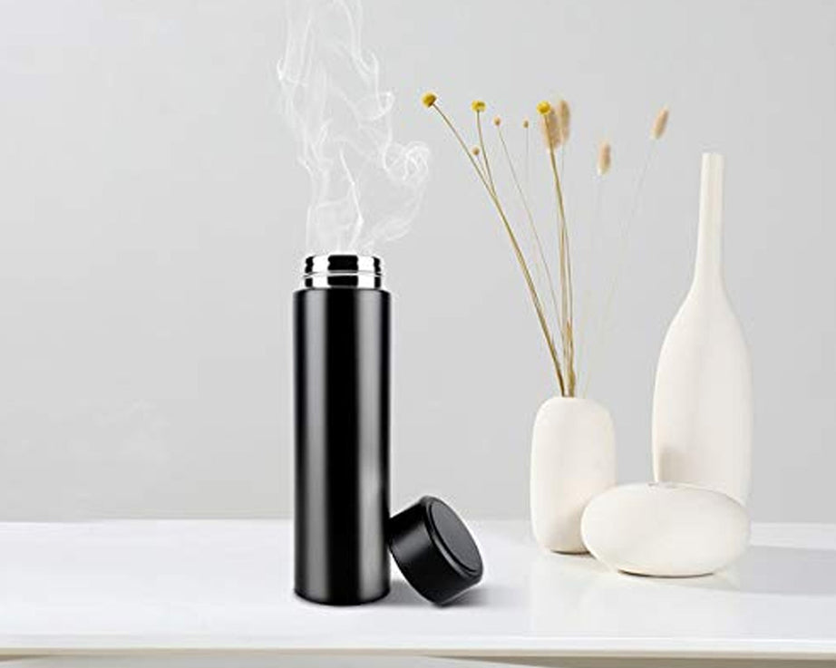 B grade smart flask with stainless steel walls, detailed view
