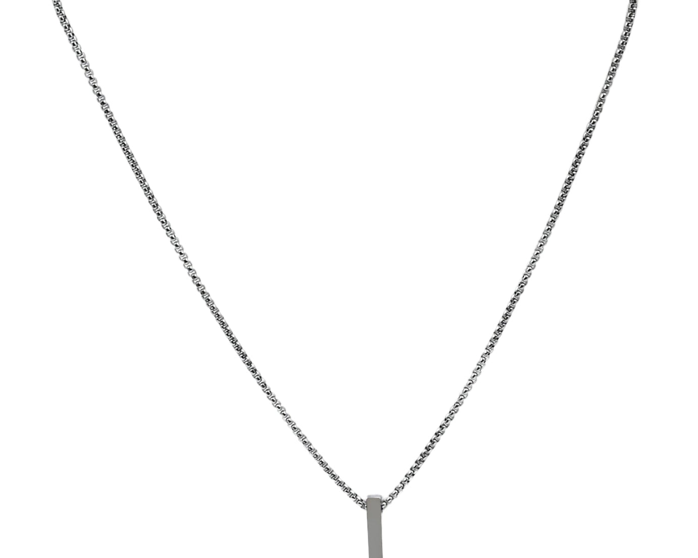 Slim Bar Pendant Necklace in Stainless Steel