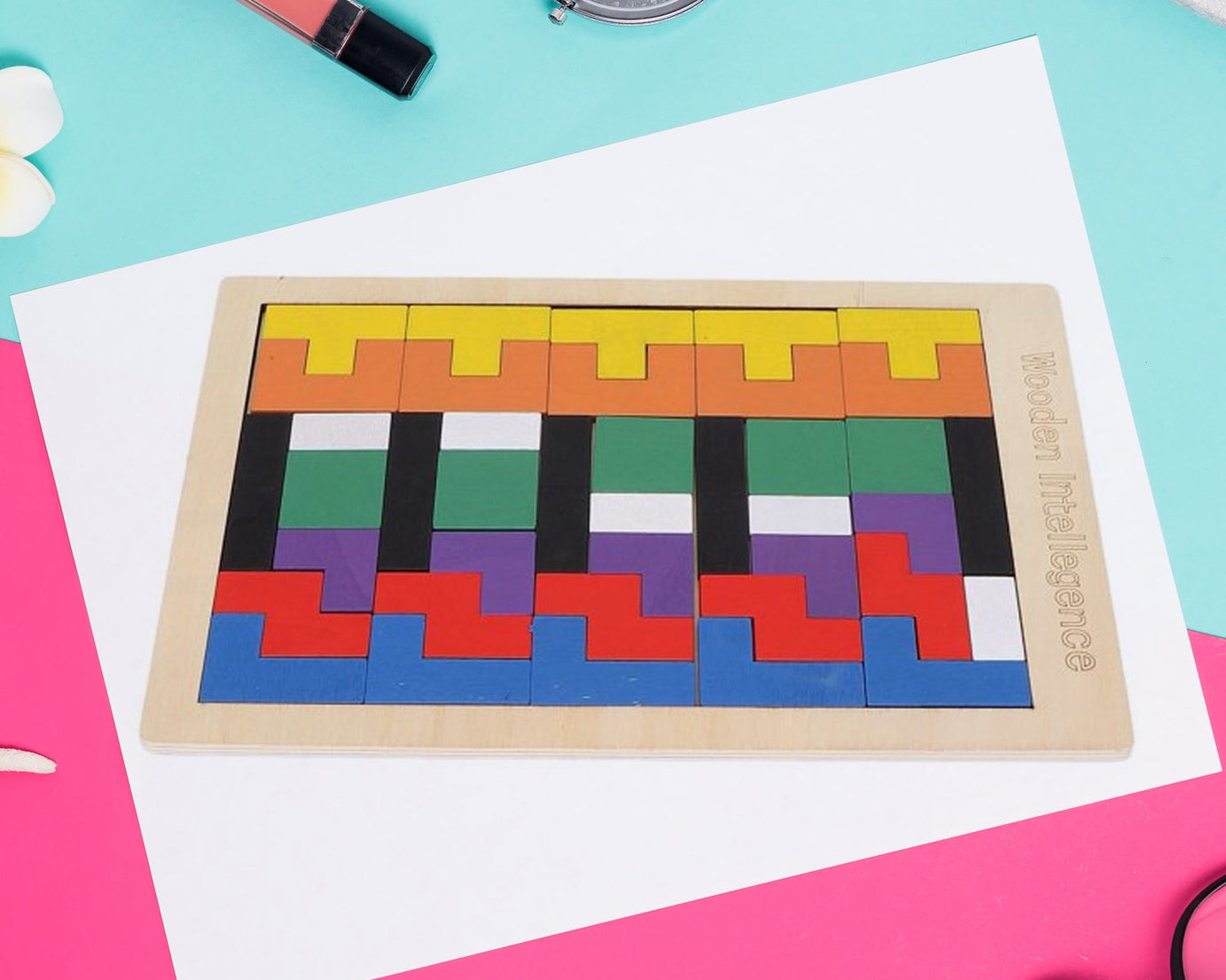 4296 Wooden Blocks Puzzle Children's Educational Toys, Russian block, Block Puzzle for Early Childhood Education, and Relaxing Brain Toys, Help Prevent