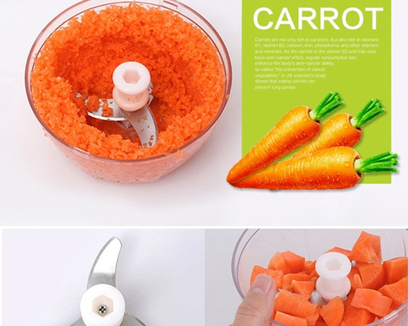 Durable handheld food chopper for effortless slicing and blending
