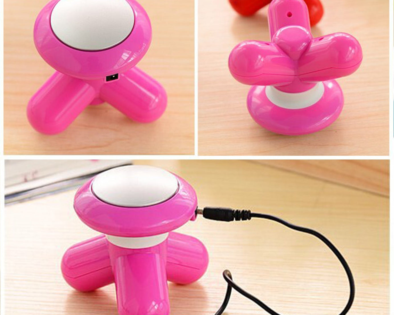 USB-powered massager for muscle relaxation and pain relief.