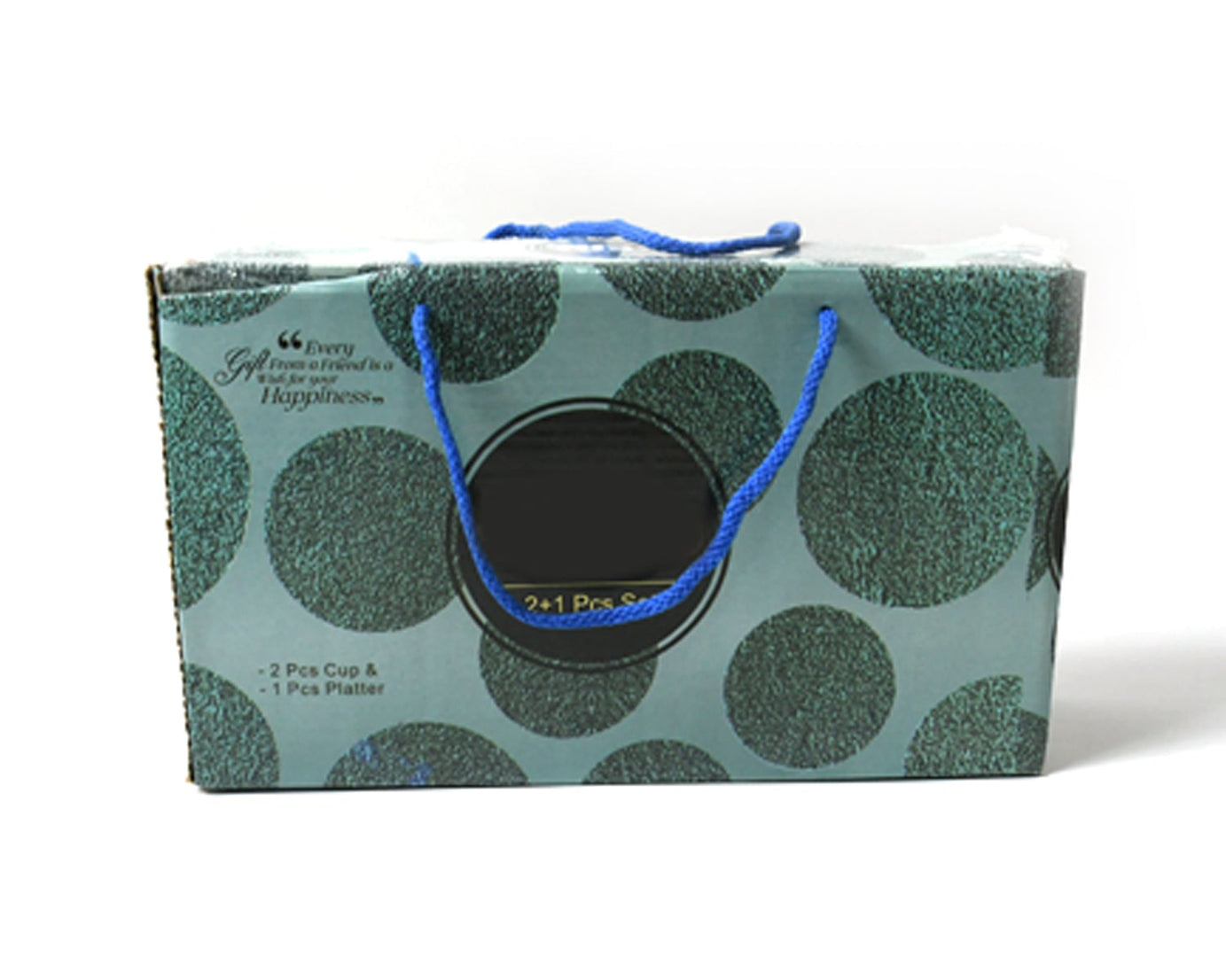 Alpino Ceramic Tea / Cups Set With Plastic Serving 2 Compartment Platter, Milk Cup / Mug, Coffee Cup, Tea Cup BPA Free Food Grade, or Outdoor for Household Gift For Birthday (3 Pcs Set)