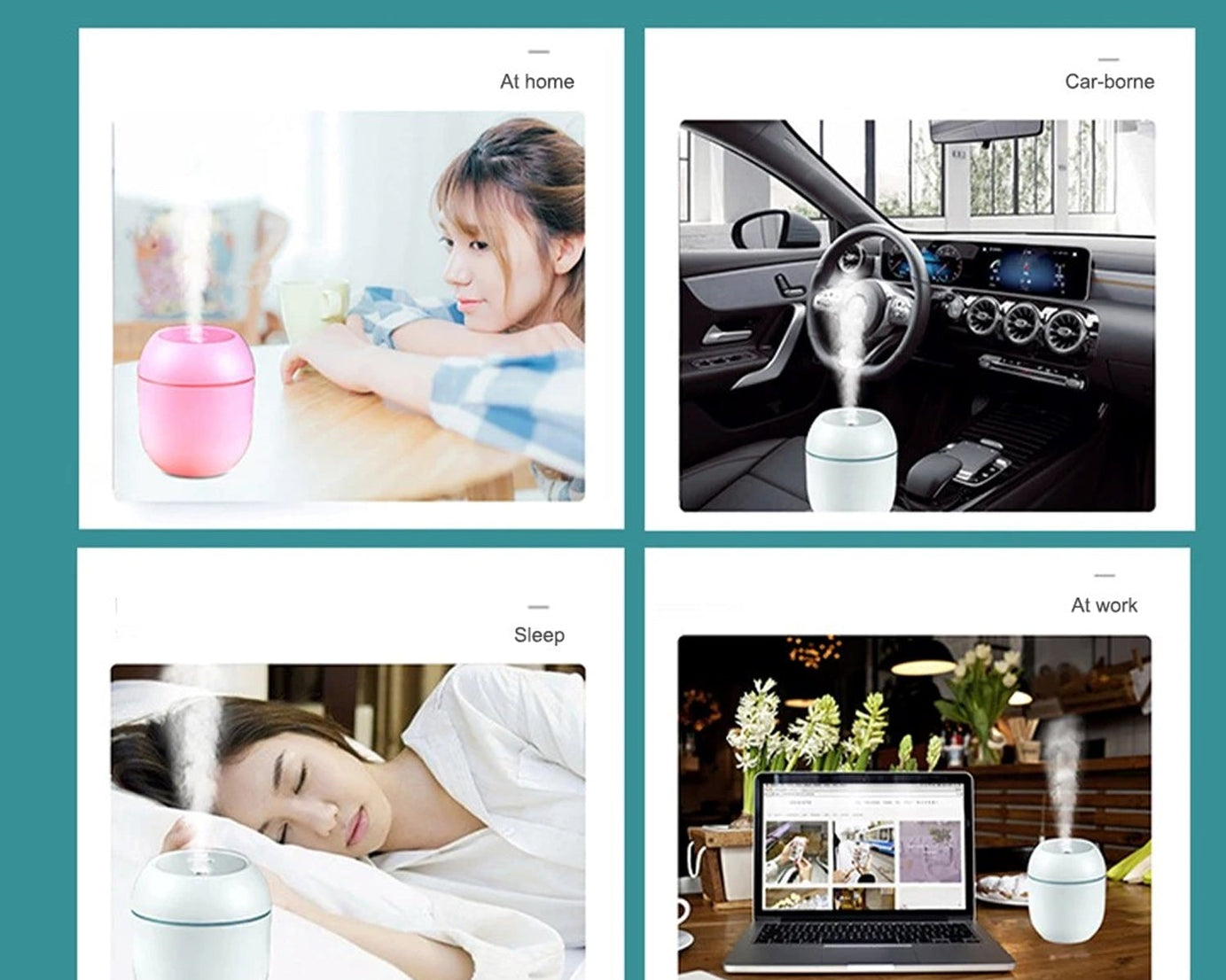 Portable Lighting Mini Humidifier, USB Personal Desktop Air Humidifier for Baby Bedroom Travel Office Home with Light, Cool Mist Humidifier, Essential Oil Diffusers, Cool Mist Humidifiers (250 ML)