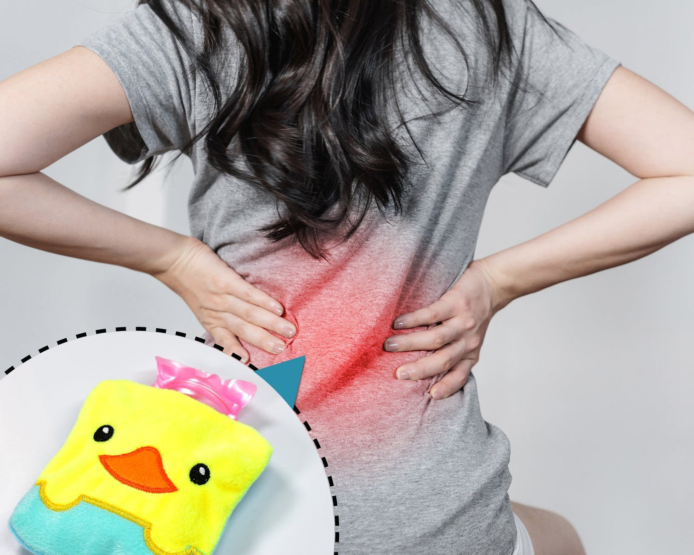 Yellow Duck design small Hot Water Bag with Cover for Pain Relief