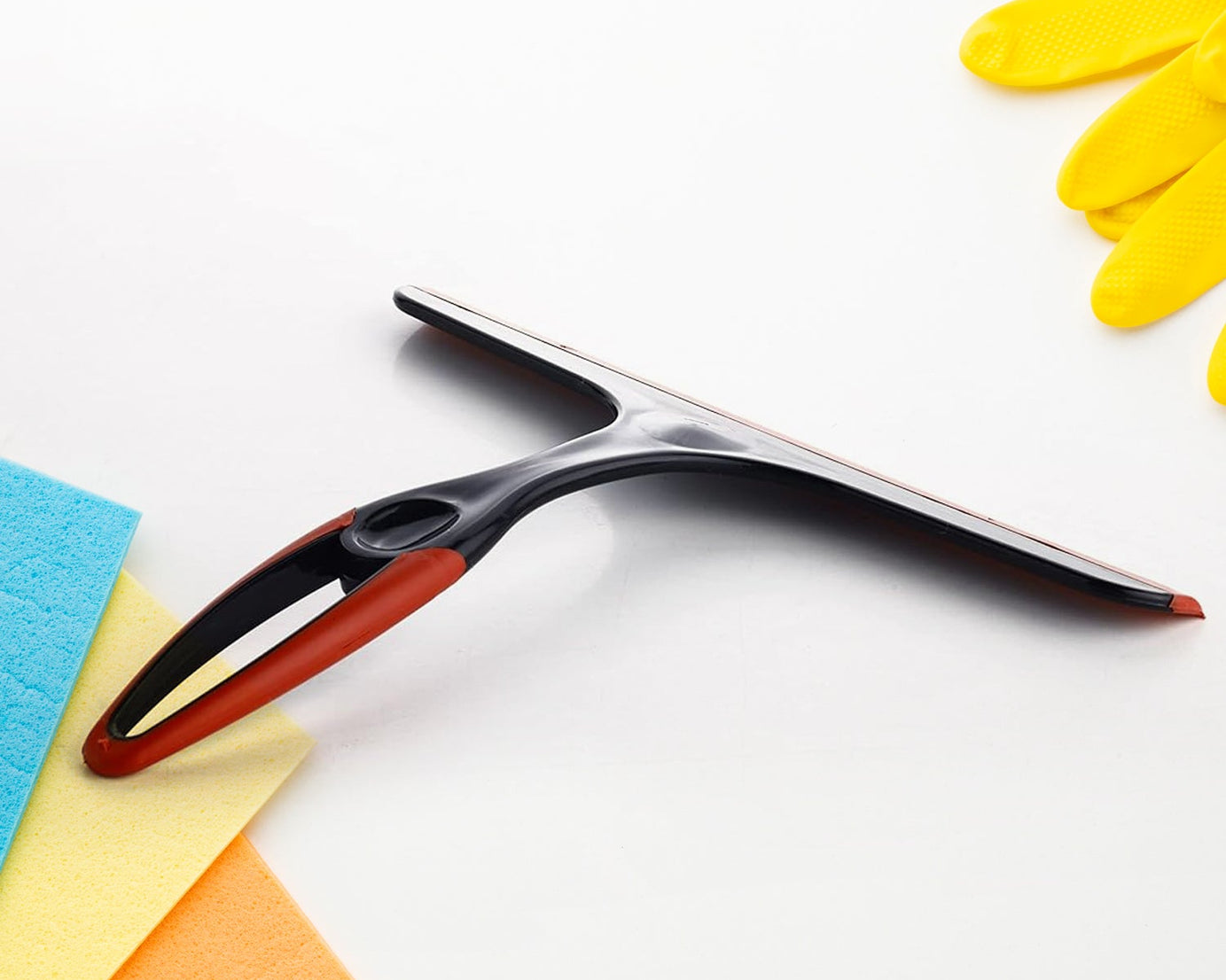 Plastic Kitchen Wiper | Ideal for Kitchen Platform, Windows, Glass, & Car Windshield | Silicone Head | Multicolor | Pack of 1 pc