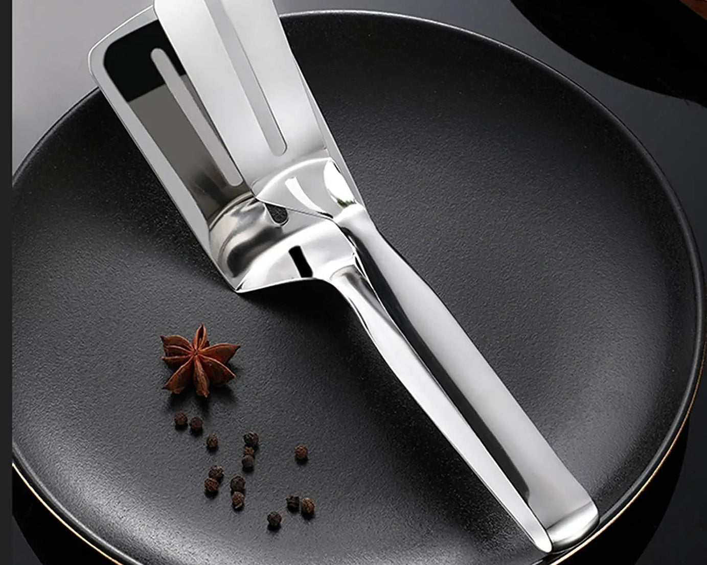 Stainless steel multifunction cooking serving turner, BBQ tongs