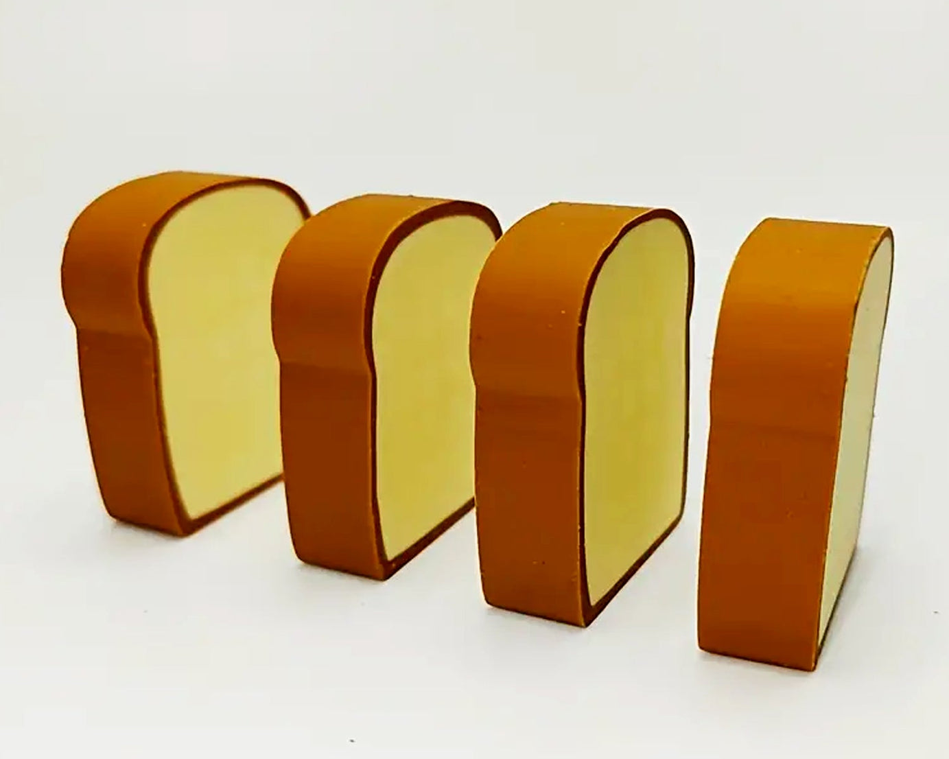 3D Toast Bread Shape Eraser for Kids, Cartoons Erasers Toast Bread Erasers Bread Shaped Eraser for Students, Gift, Cute Fun Food Pencil Erasers for School Classroom, Stationery for Boys & Girls (4 Pcs Set)