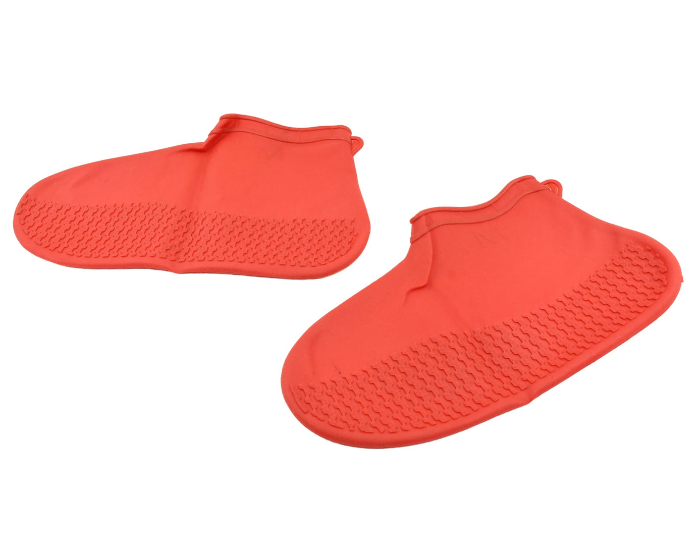 Non-Slip Silicone Rain Reusable Anti skid Waterproof Fordable Boot Shoe Cover (Medium Size / 1 Pair / Red)