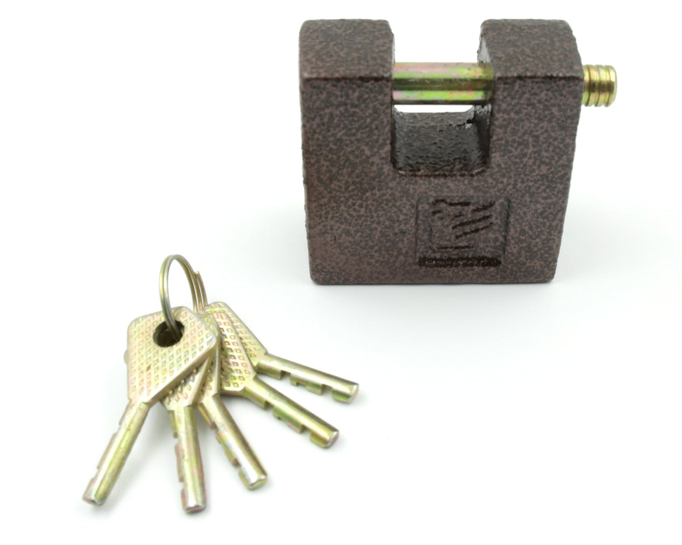 Iron Pad lock, Brass Core and Thickened Spray Black Iron Door Lock With 5 pc Keys for Home Dormitory, Waterproof Antirust Anti-theft Padlocks Outdoor Gate Shed Locks Warehouse Big Iron Door Drawer Lock (63 mm )