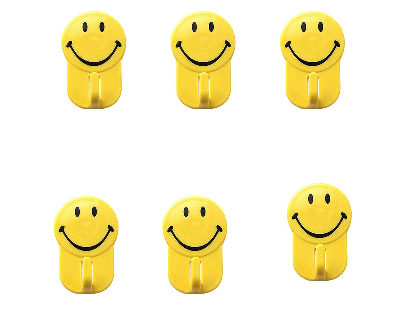 Smiley hooks with adhesive backing