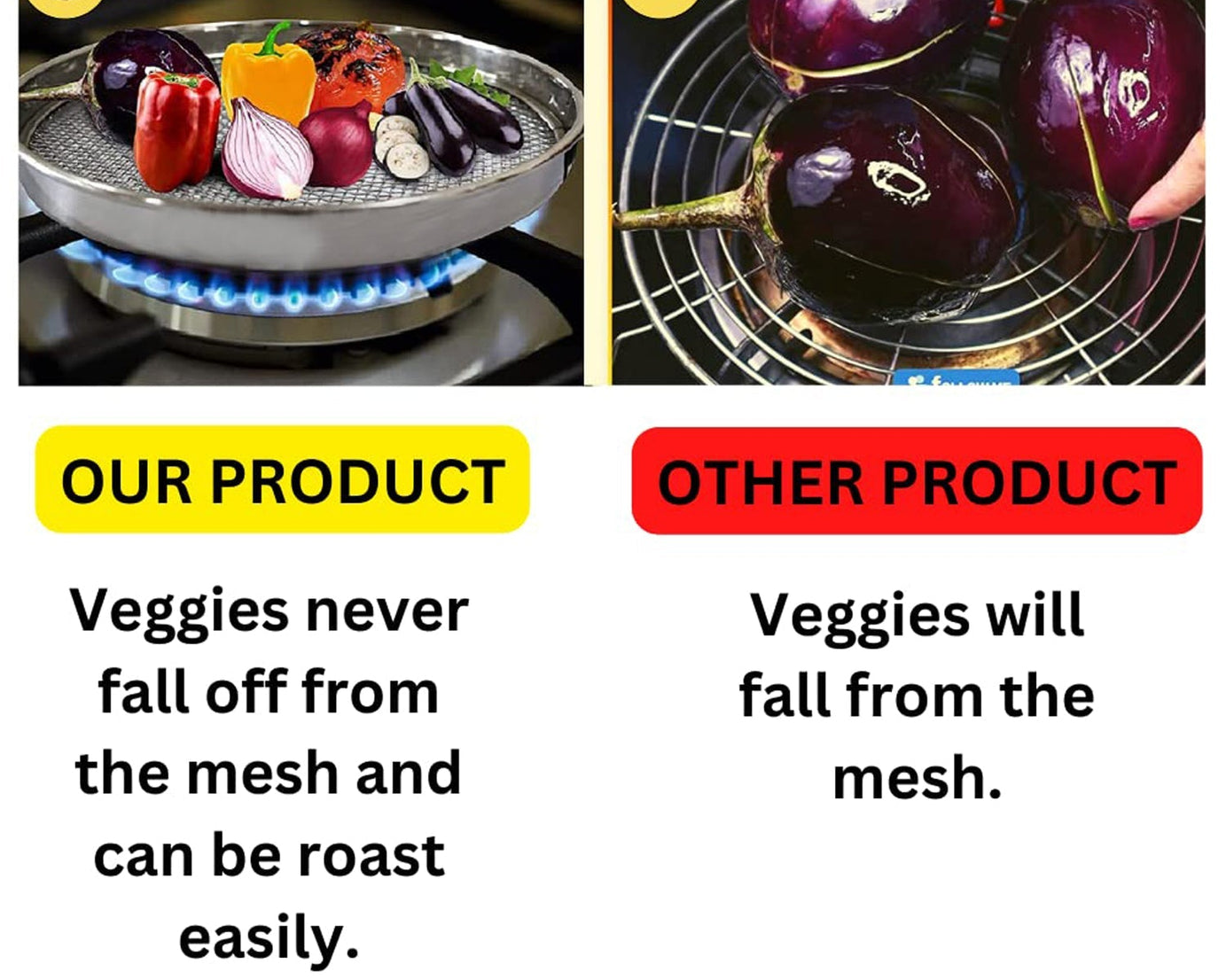 Steel grill for roasting