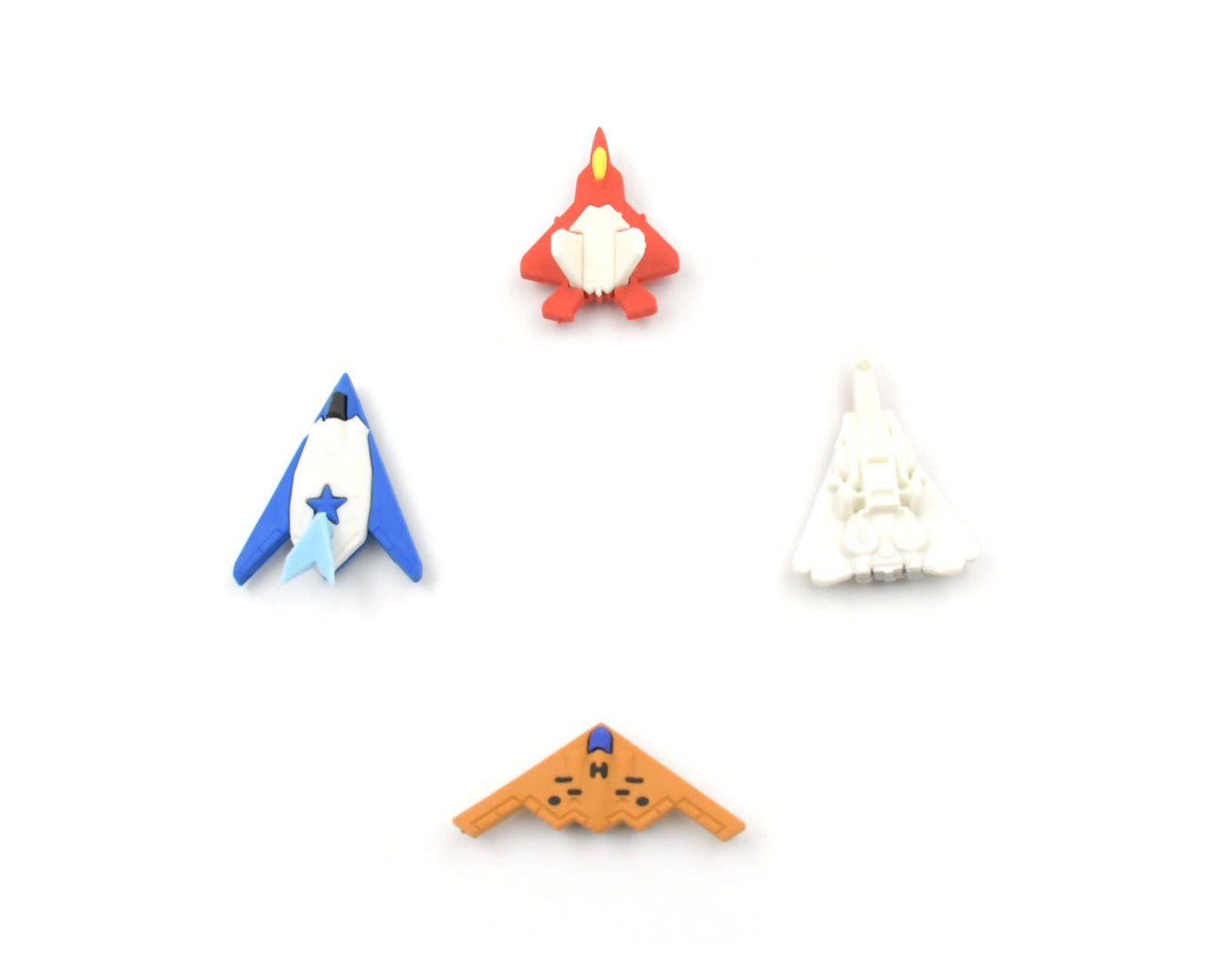Fun Erasers for Kids: Gun & Plane Shapes (4-Pack, Gift Set)