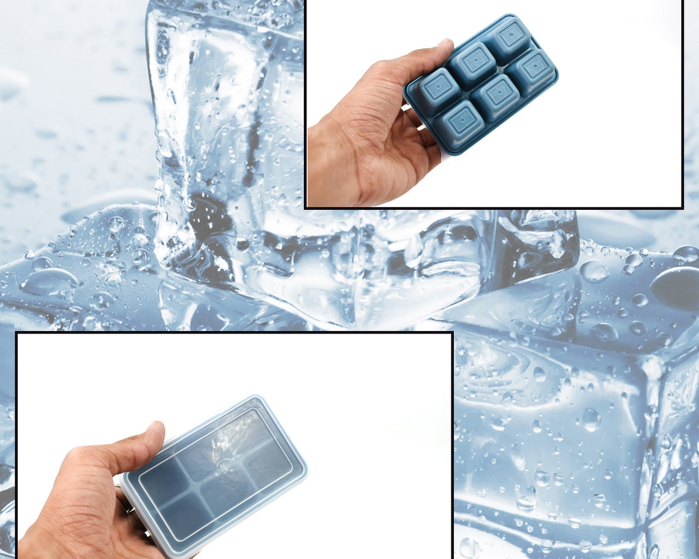 8242 6 Grid Silicone Ice Tray Used In All Kinds Of Places Like Household Kitchens For Making Ice From Water And Various Things And All With Color Box (1 Pc)