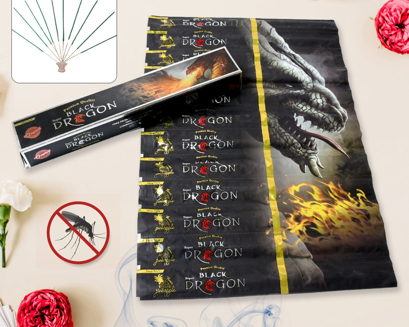 Mosquito Agarbatti Stick Herbal Mosquito Agarbatti 1 Box ( 12 Packet / 120 Sticks ) ( Incense Stick )