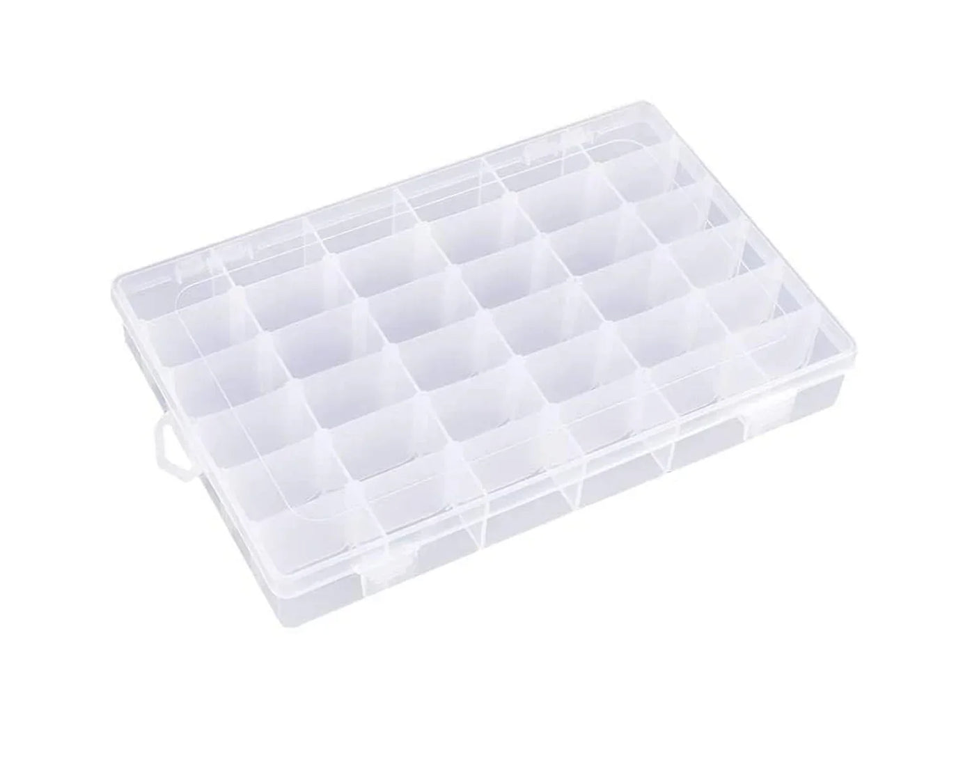 36 Grids Clear Plastic Organizer Jewelry Storage Box with Adjustable Dividers, Transparent Organizer Box (1pc)