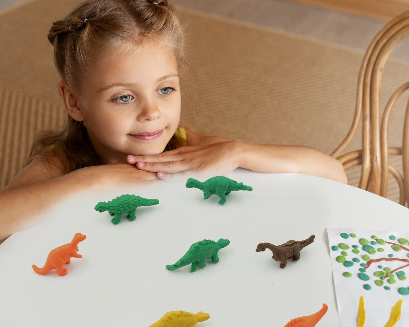 8860 Dinosaur Shaped Erasers Animal Erasers for Kids, Dinosaur Erasers Puzzle 3D Eraser, Mini Eraser Dinosaur Toys, Desk Pets for Students Classroom Prizes Class Rewards Party Favors (7 Pc Set)