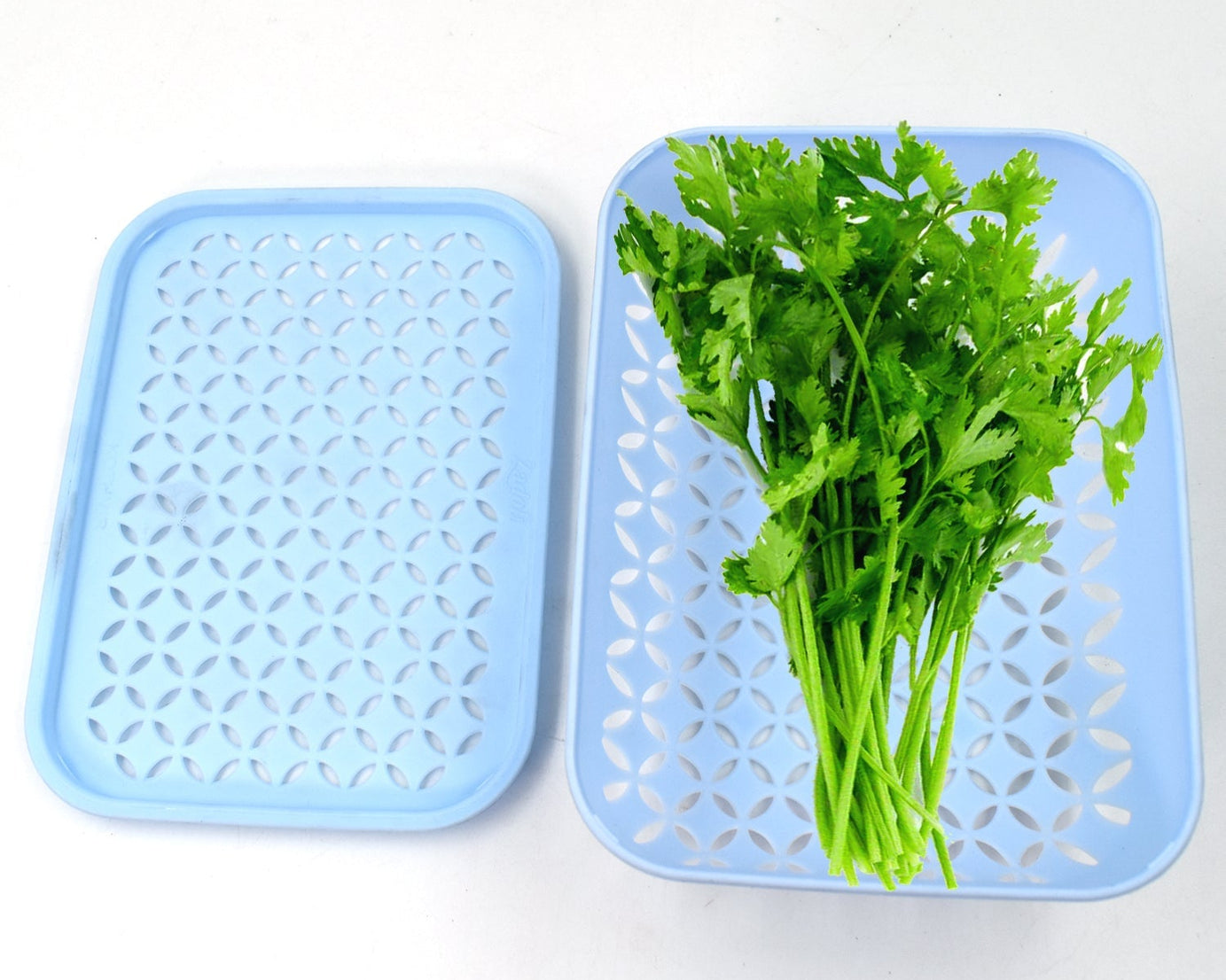 Organized storage basket for fresh produce.
