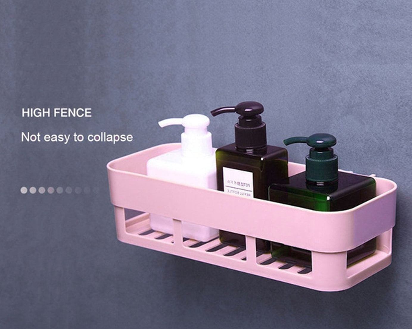 ABS plastic corner caddy for bathroom with wall suction