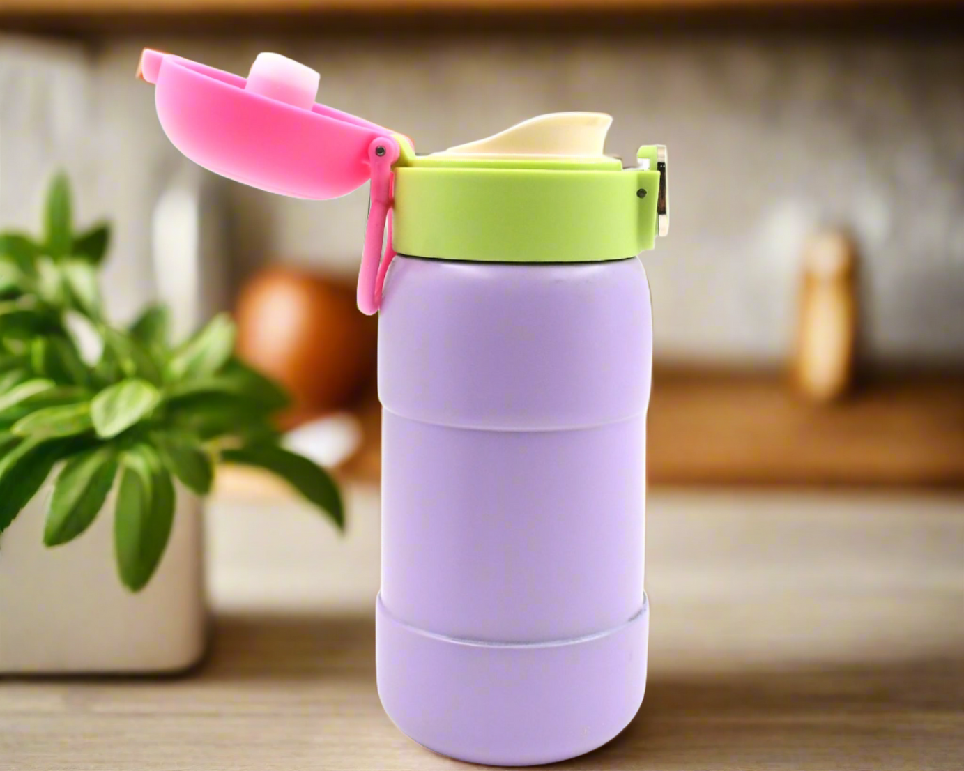 Duck Stainless Steel Water Bottle For Kids Adults Steel Flask Metal Thermos, Spill Proof Cap Closure, BPA Free For School Home Office, Drinkware, 400 ML