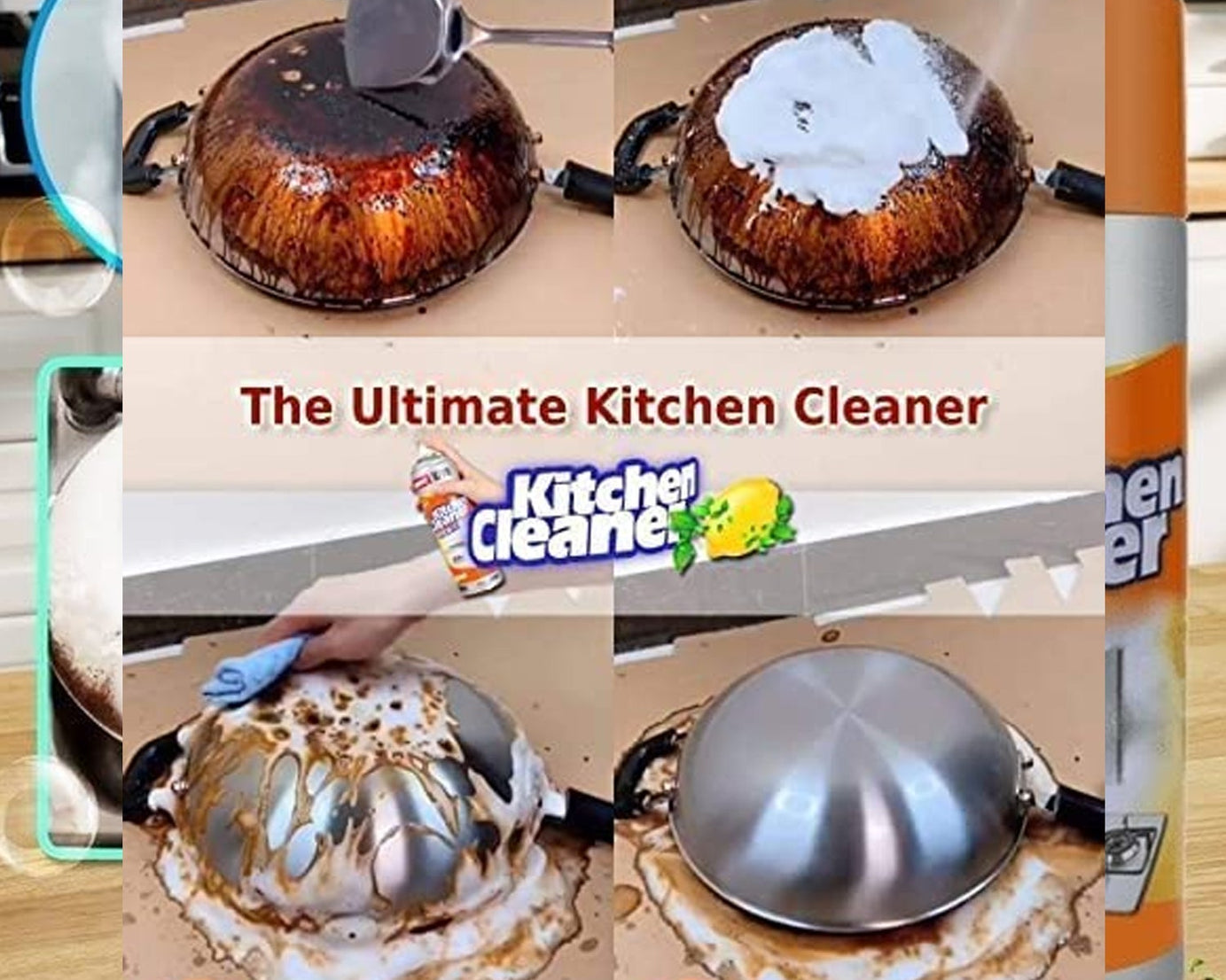 Multipurpose Bubble Foam Cleaner Kitchen Cleaner Spray Oil & Grease Stain Remover Chimney Cleaner Spray Bubble Cleaner All Purpose Foam Degreaser Spray (500 Ml)