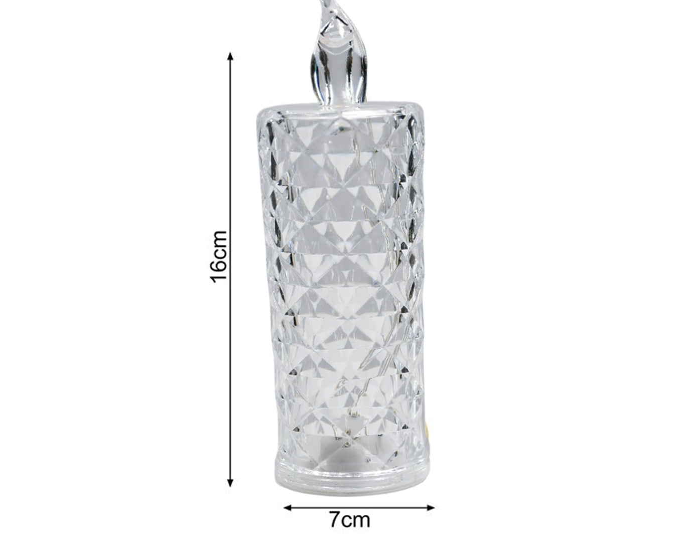 Decorative rose-shaped crystal candles.