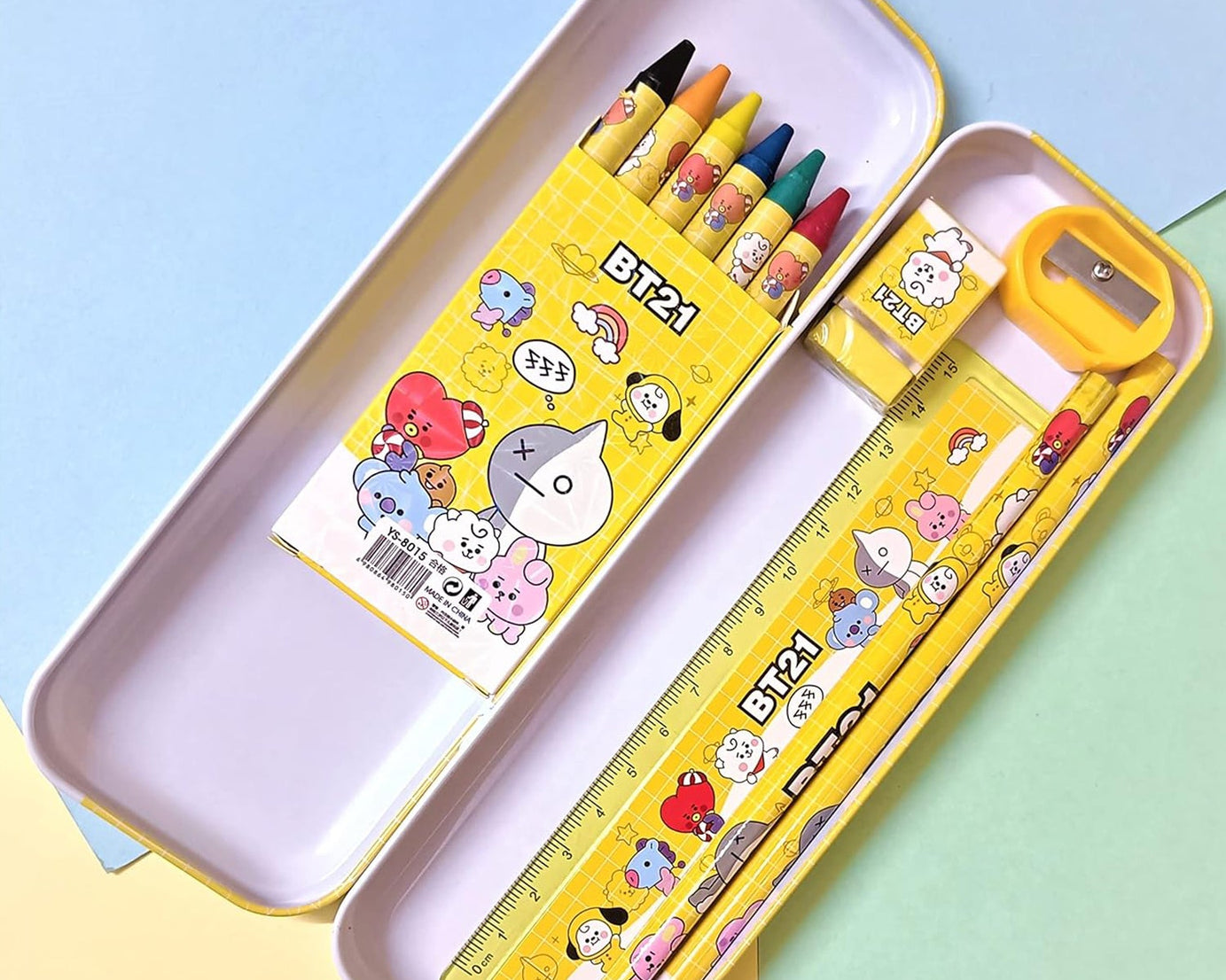 Stationery Kit for Kids - Stationery Set, Includes Metal Pencil Box, Sharpener, Pencil and Eraser Set, School Supply Set, Birthday Return Gift for Kids, Boys, Girls (12 pc Set)
