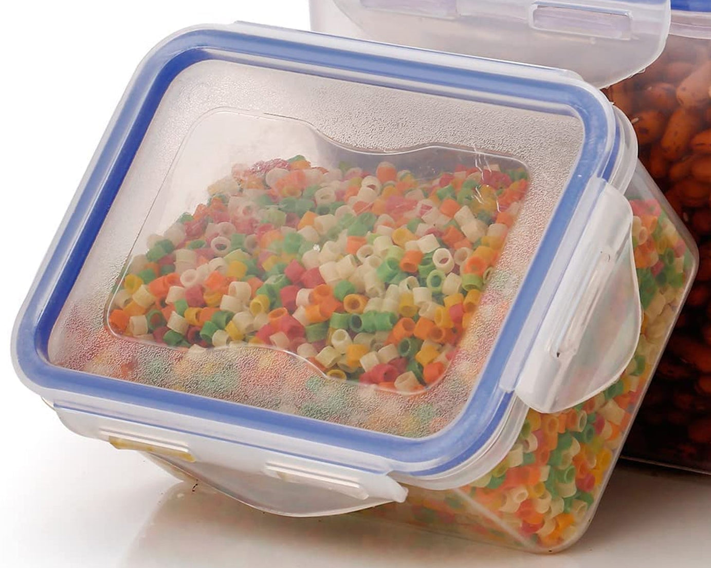 Rectangle Food Storage Containers: Airtight, Leak-Proof Lids (3-Pack, Clear ABS)