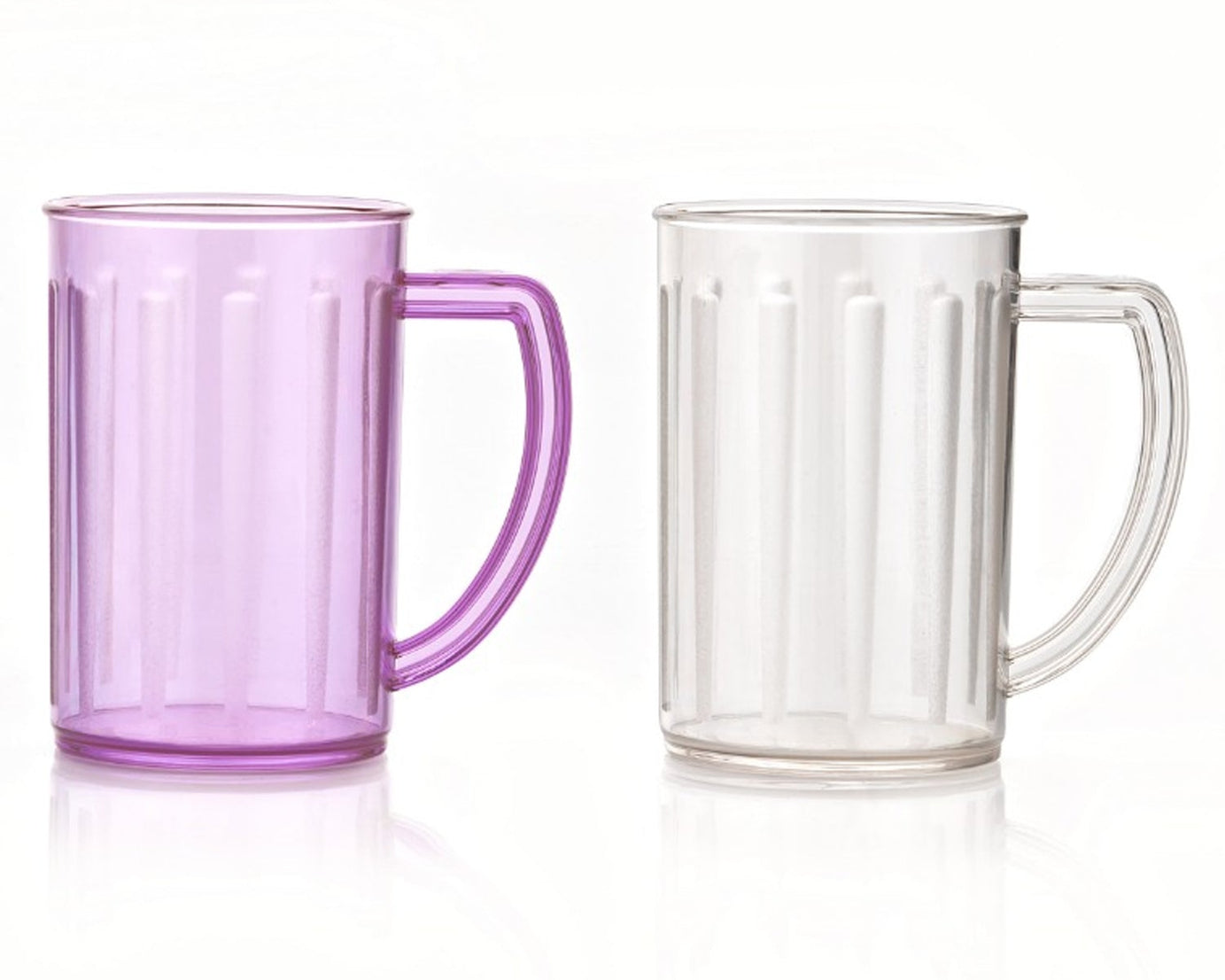 Stylish Juice Glass With Handle, Water Glass, Beer Glass, Milk Shake Glass, Multipurpose Glass Plastic Beer Mug, Unbreakable Beer Tasting Glasses, Clear Juice Glasses Suitable for Kids (2 pc)