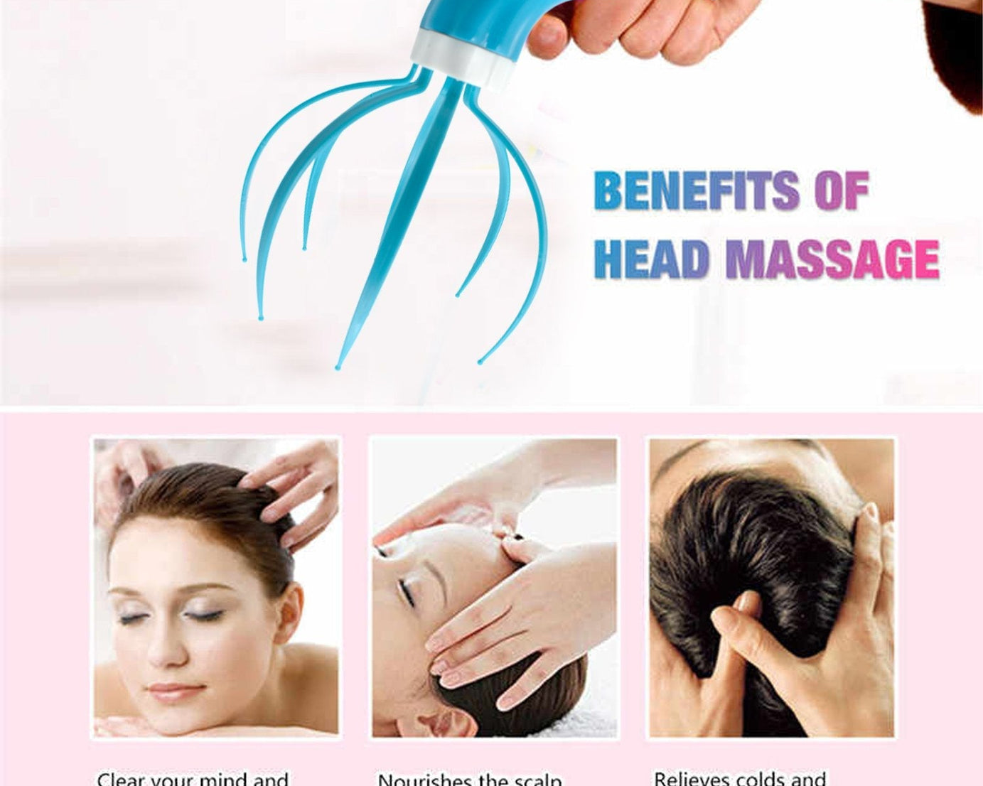 Refreshing head massager tool