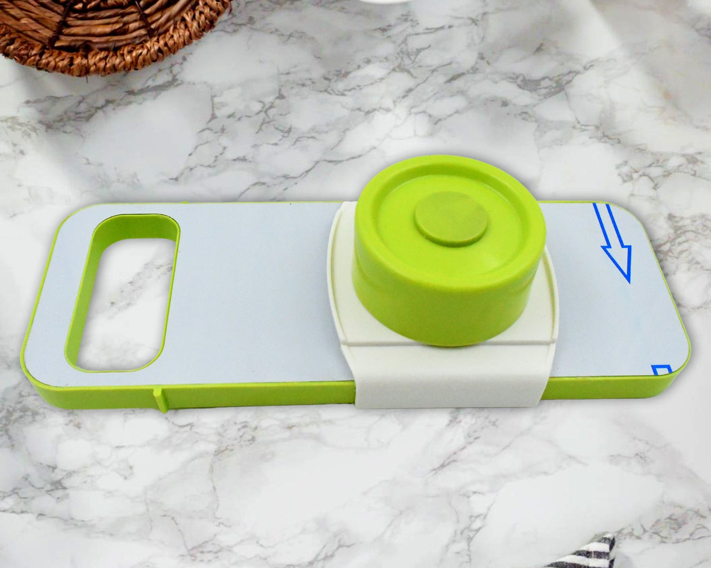 Slicer for Kitchen 5 in 1 Foldable Vegetable Slicer Blade Potato Cutter, Veggie Slicer, Onion Slicer, Julienne Grater with Protective Guards, Stainless Steel Blade