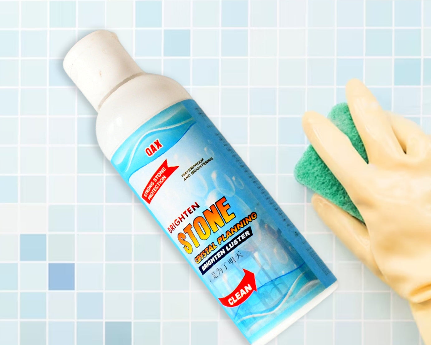 Stone Stain Remover Cleaner, Stone Crystal Plating Agent, Marble Stone Cleaner Polishes, Crystal Plating for Kitchen, Patio, Backyard Marble Cleaner and Polish (75 ML Approx / 1 pc)