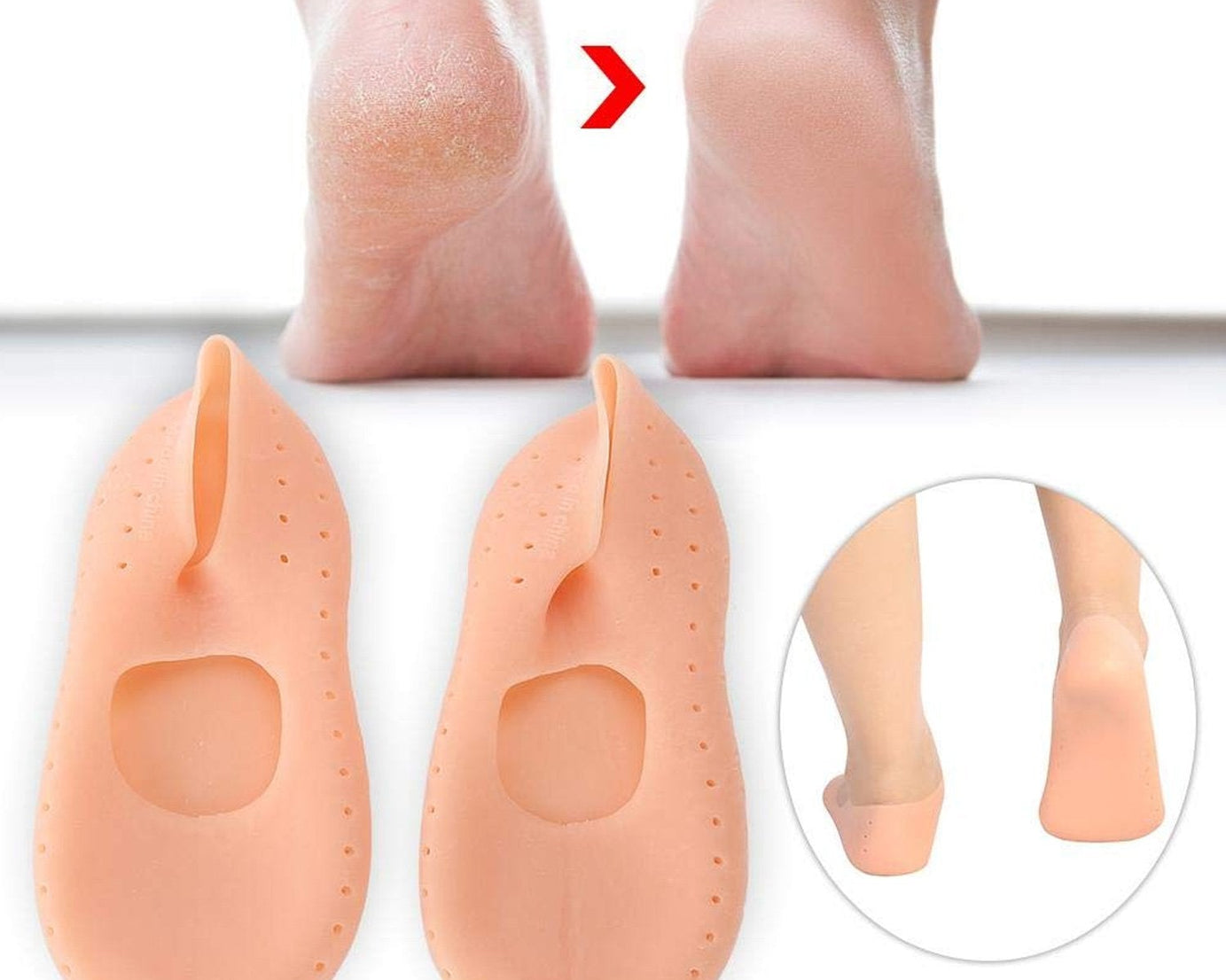 Anti-crack silicone gel socks for foot protection