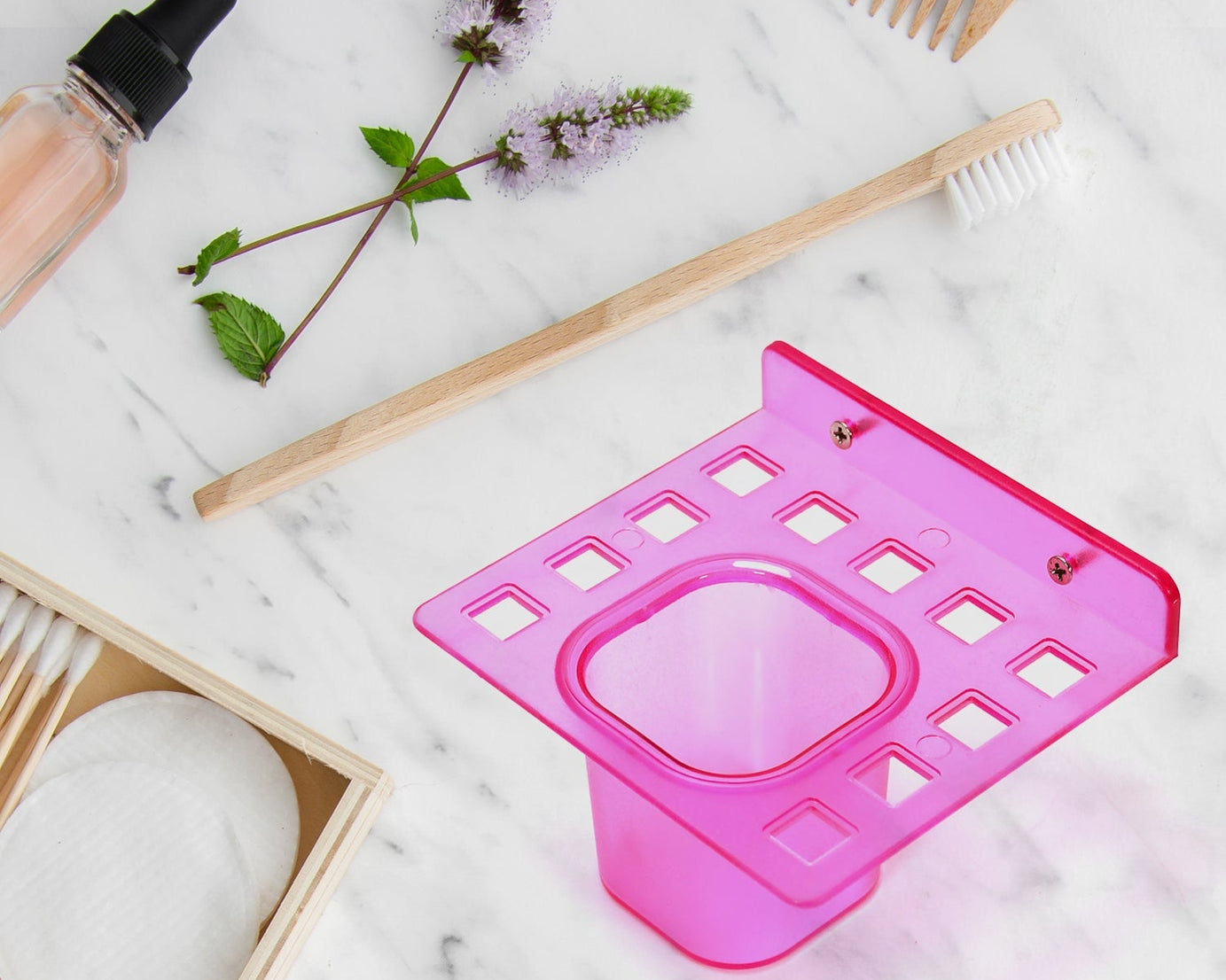 2 pcs tumbler and toothbrush holder set, different colors