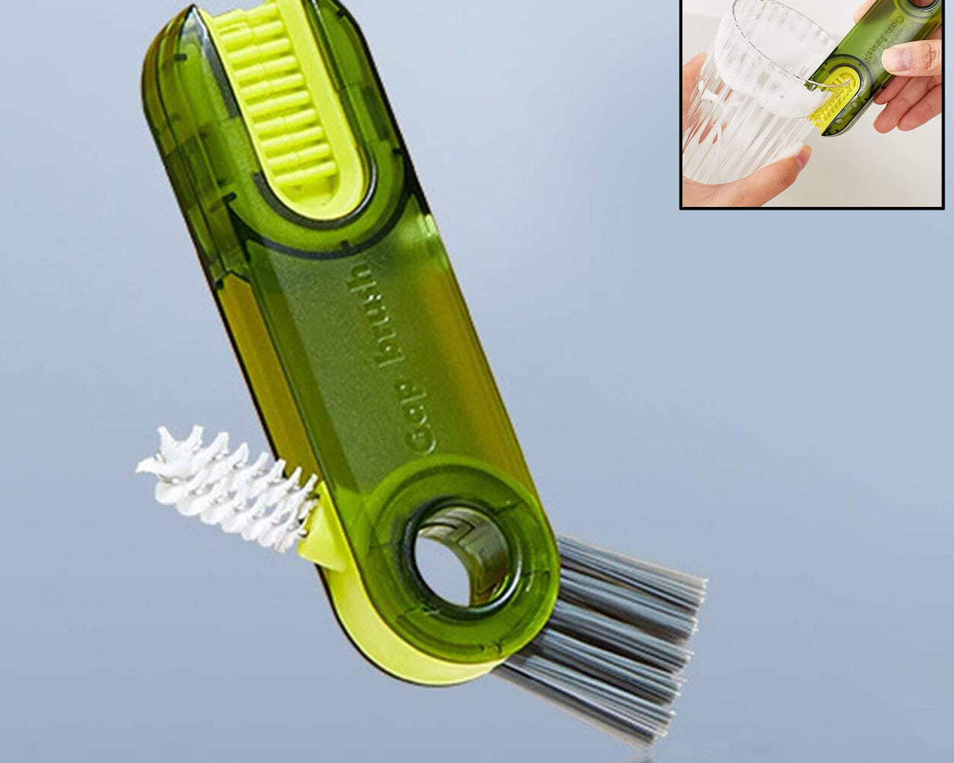 3in1 Multifunctional Cleaning Brush, Bottle Cleaning Brush, Cup Cleaner Brush, for Bottle Cup Cover Lid Home Kitchen Cleaning Tool (1 Pc / Mix Color)