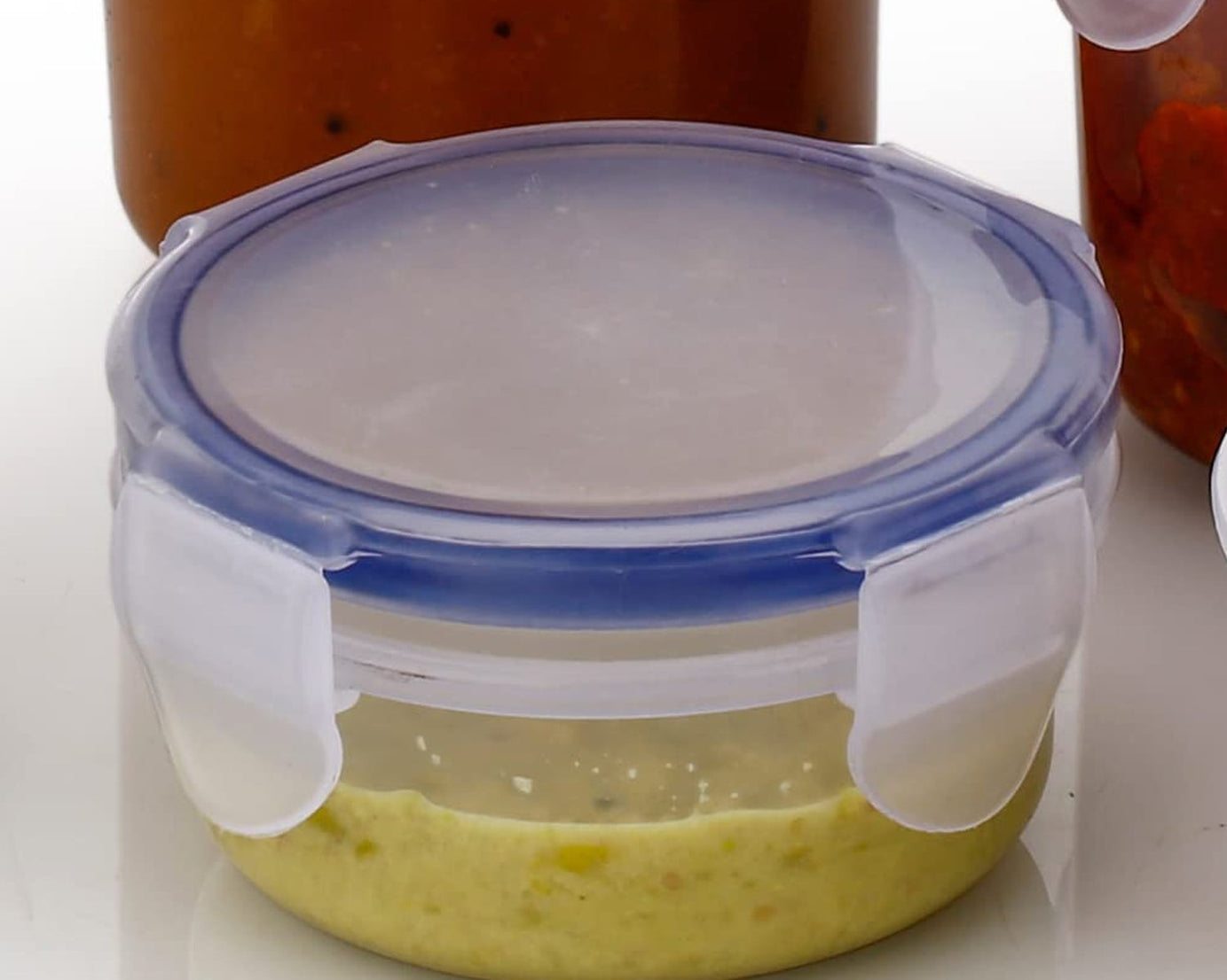 Plastic Liquid Round Airtight Food Storage Container with Leak Proof Locking Lid