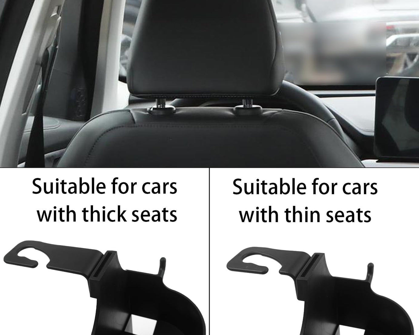 Car Headrest Backseat Organizer, 3 in 1 Automotive Cell Phone Drink cupholder Adapter with Headrest Hooks for Kids and Adults, Multifunctional Storage for Car Travel Accessories