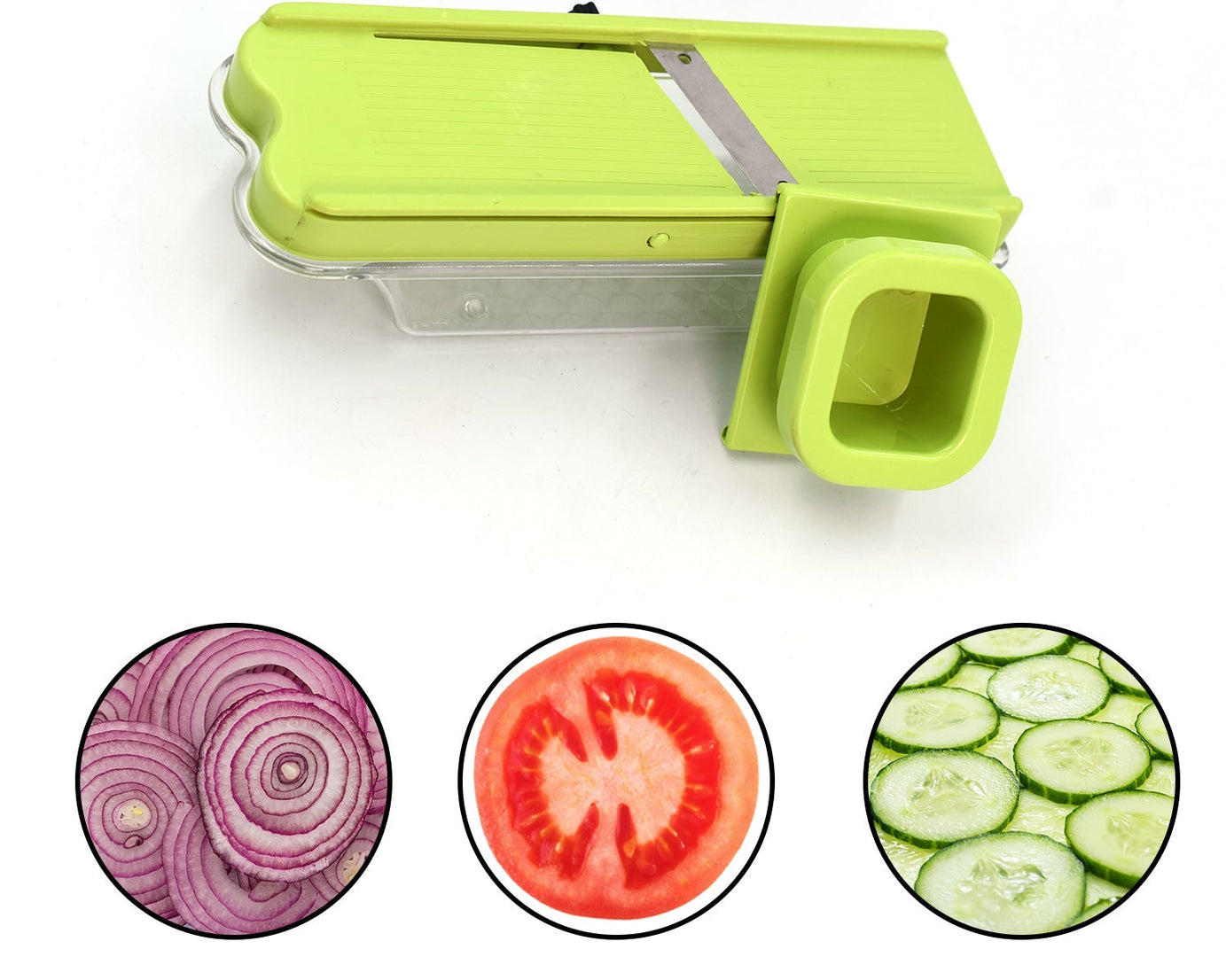Stainless steel vegetable and dry fruit slicer.